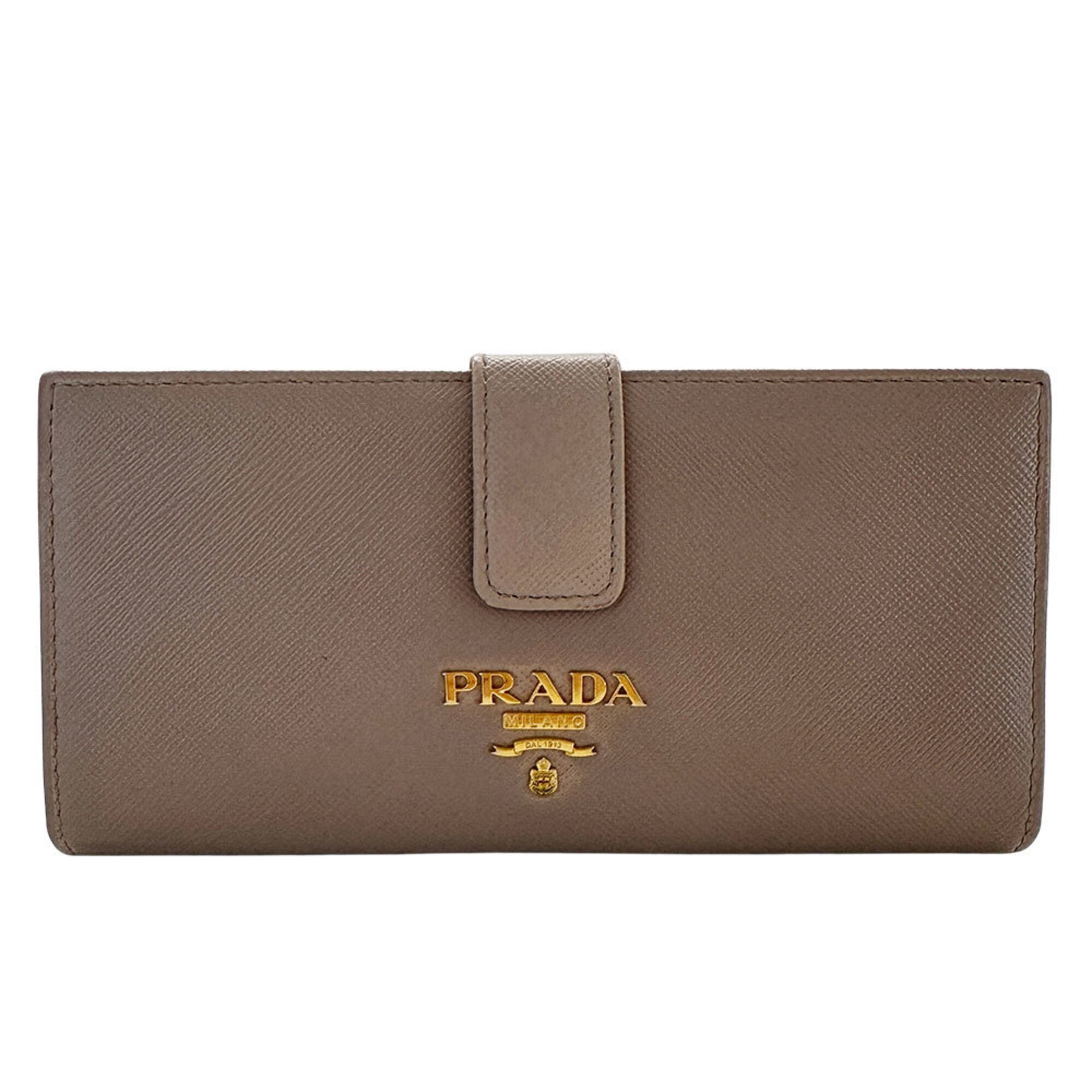 Prada Pink Saffiano Long Bill Wallet (Bi-Fold) (Pre-Owned)