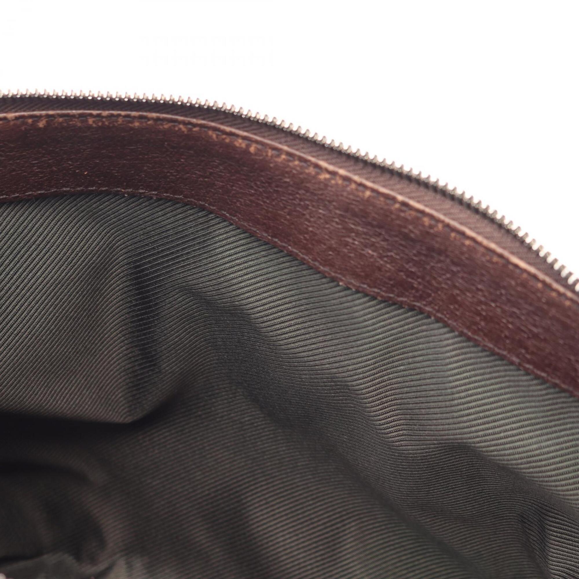Gucci Beige Brown Canvas Leather Handbag Shoulder Bag (Pre-Owned)