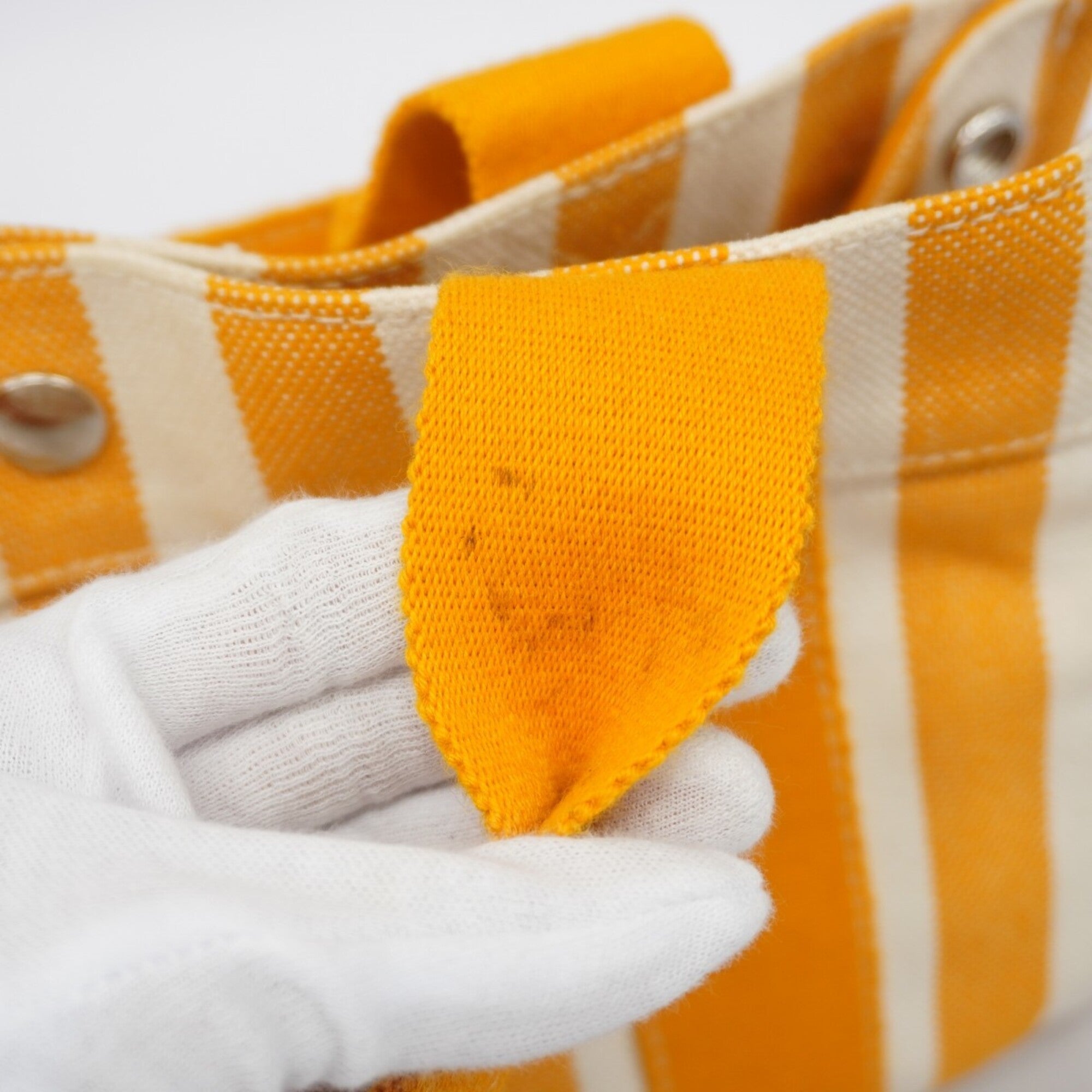 Hermes Orange Canvas Handbag (Pre-Owned)
