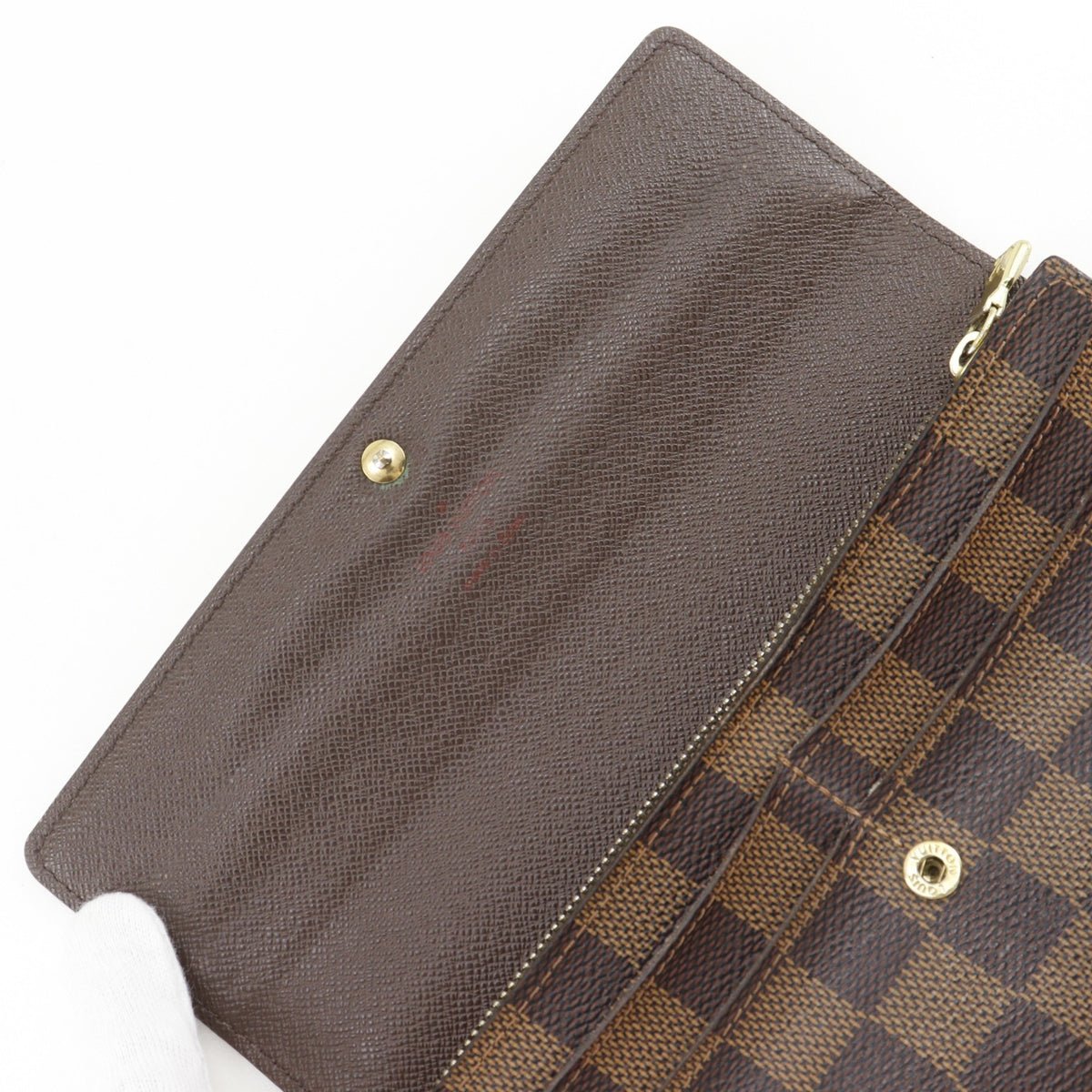 Louis Vuitton Brown Damier Canvas Long Wallet (Bi-Fold) (Pre-Owned)