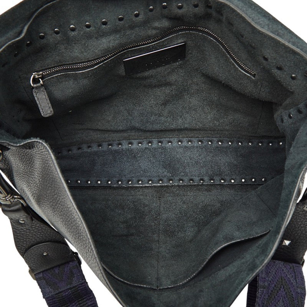 Valentino Black Purple Leather Shoulder Bag (Pre-Owned)