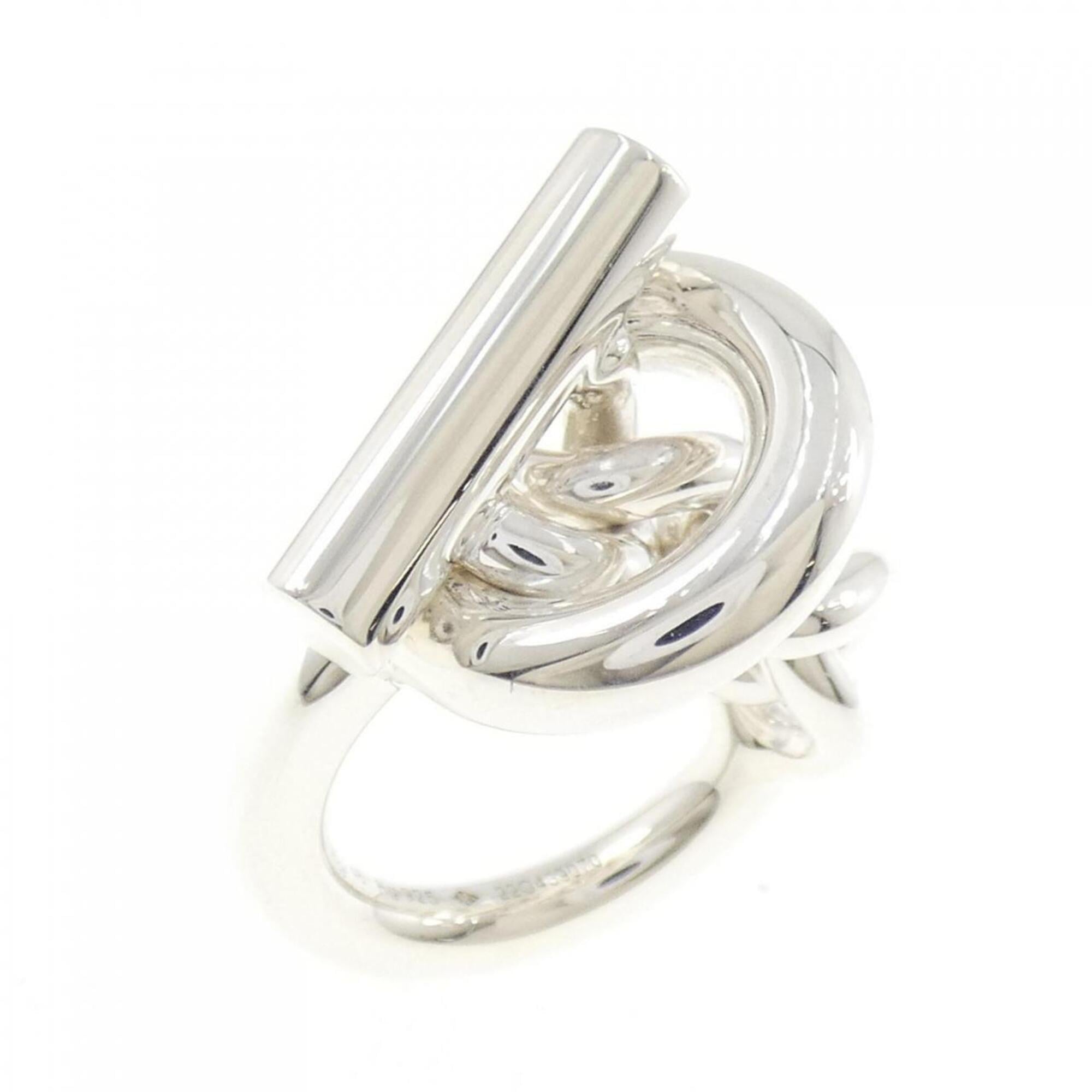 Hermes Silver 925 Band Ring (Pre-Owned)