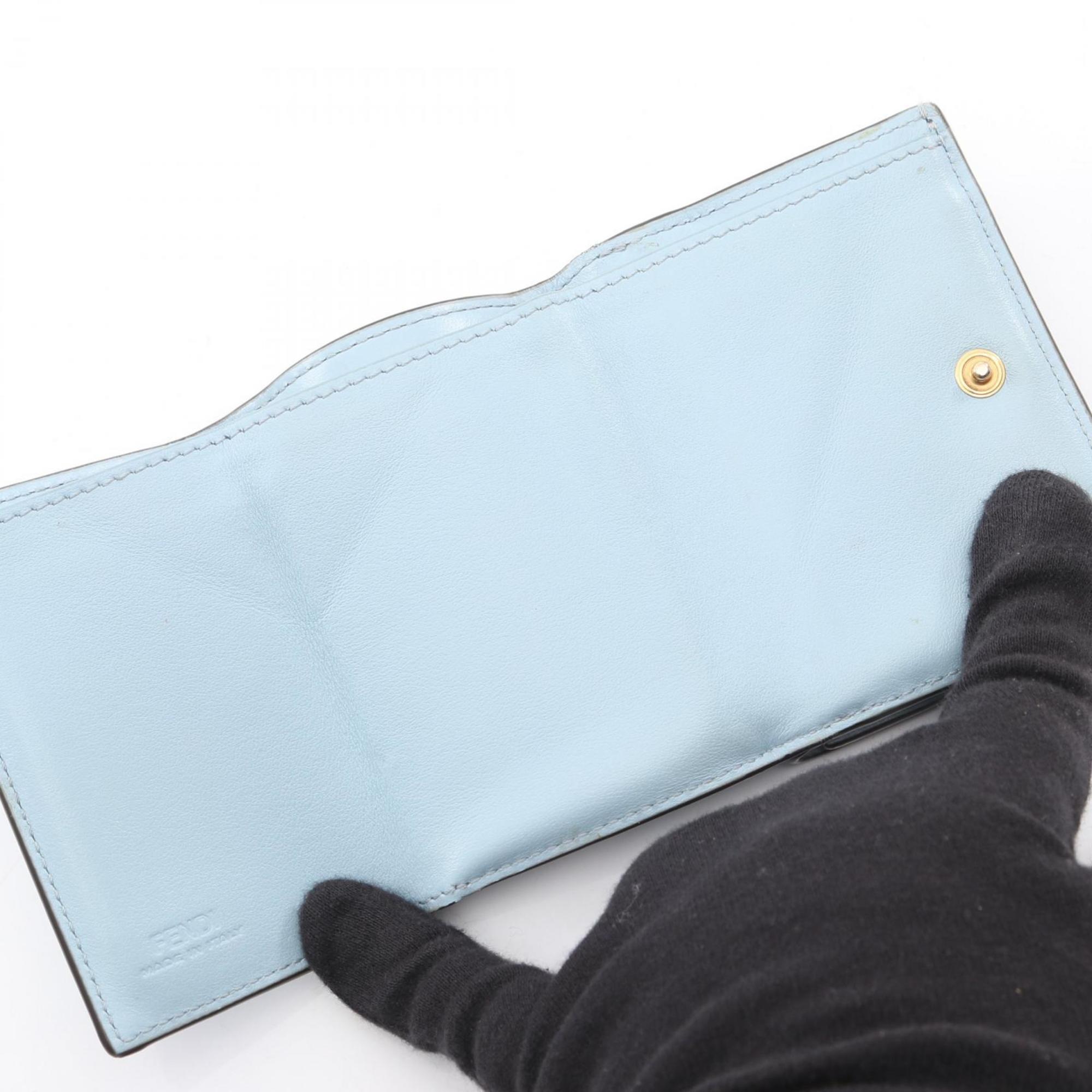 Fendi Blue Leather Wallet (Tri-Fold) (Pre-Owned)
