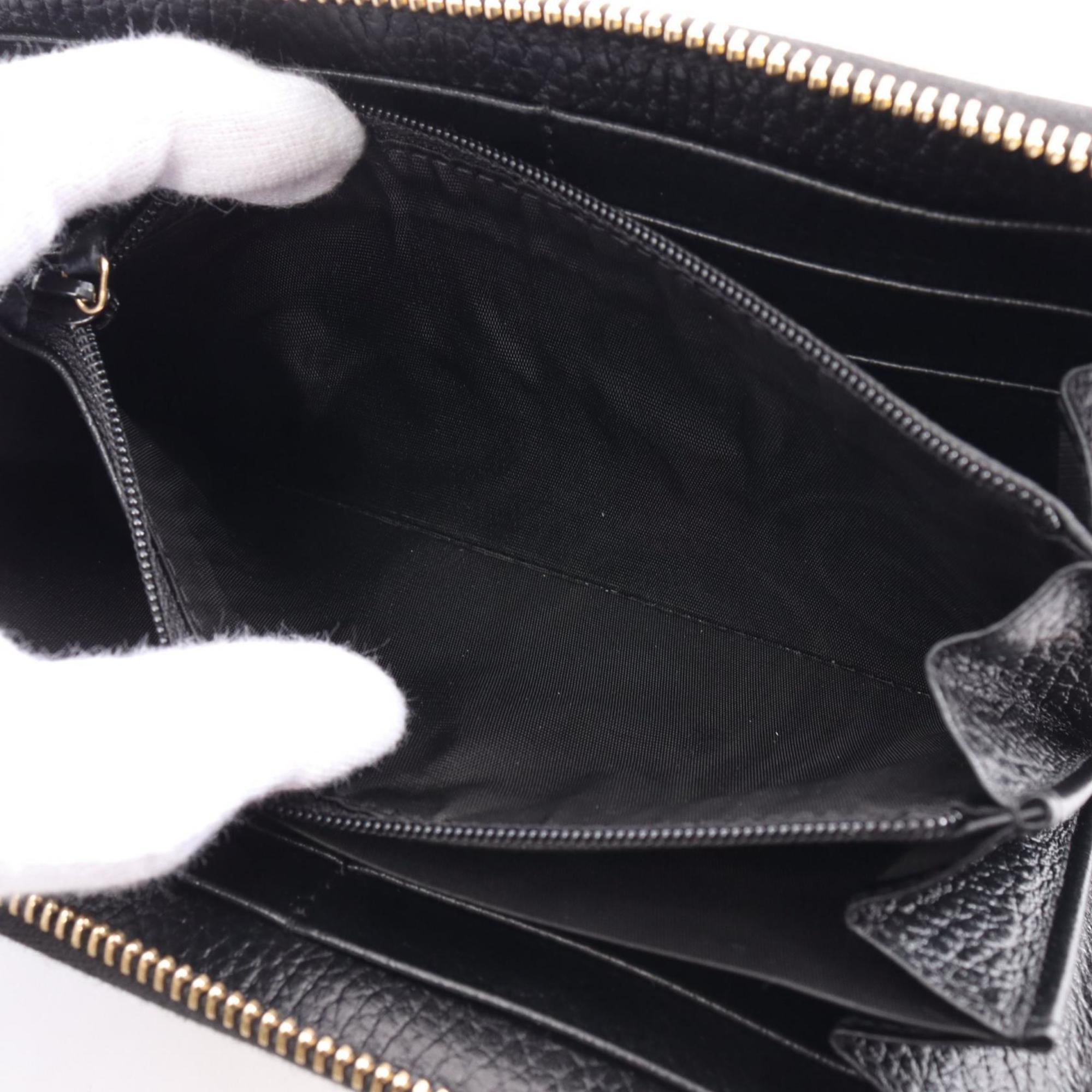 Gucci Black Leather Long Wallet (Bi-Fold) (Pre-Owned)