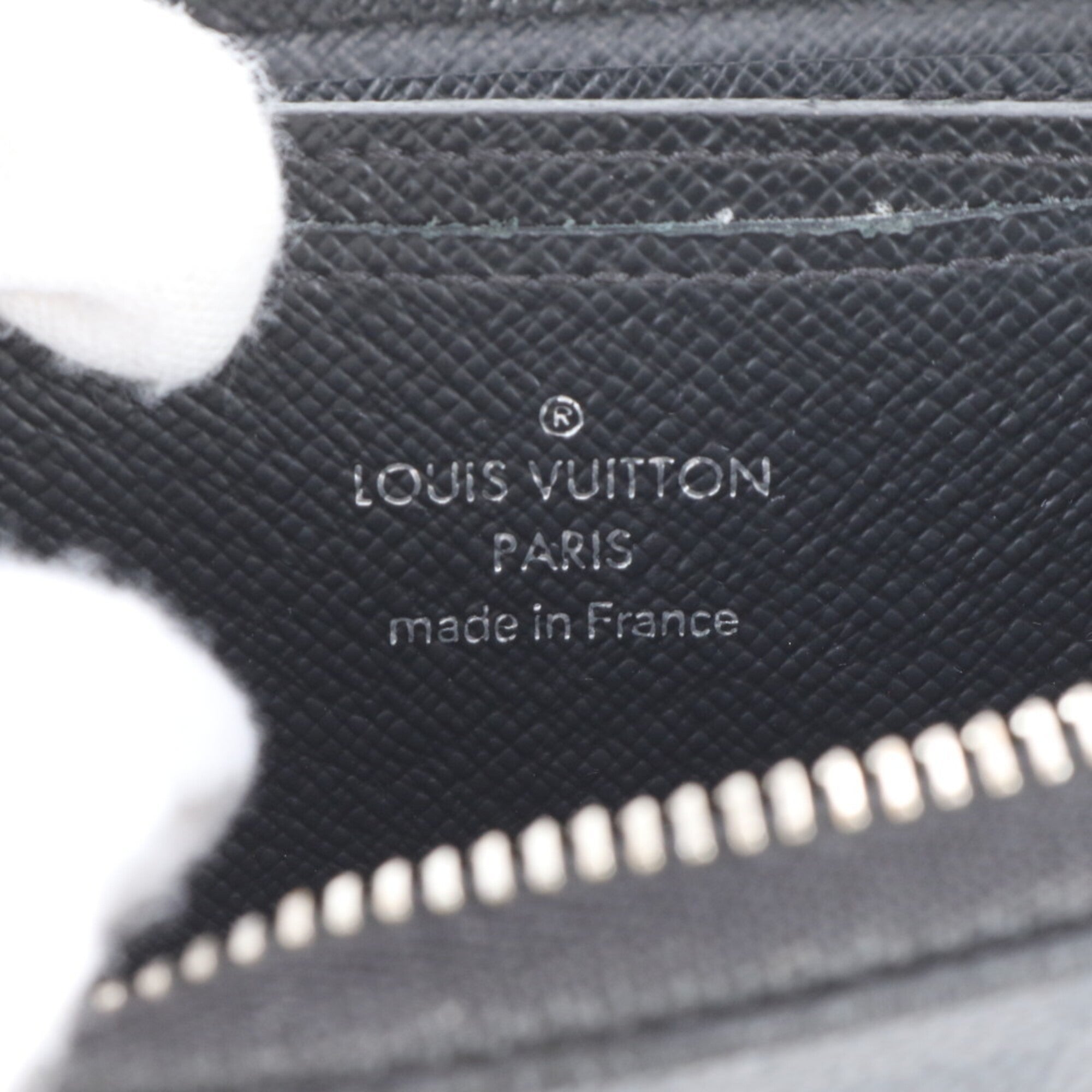 Louis Vuitton Black Blue Coated Canvas Leather Long Wallet (Bi-Fold) (Pre-Owned)