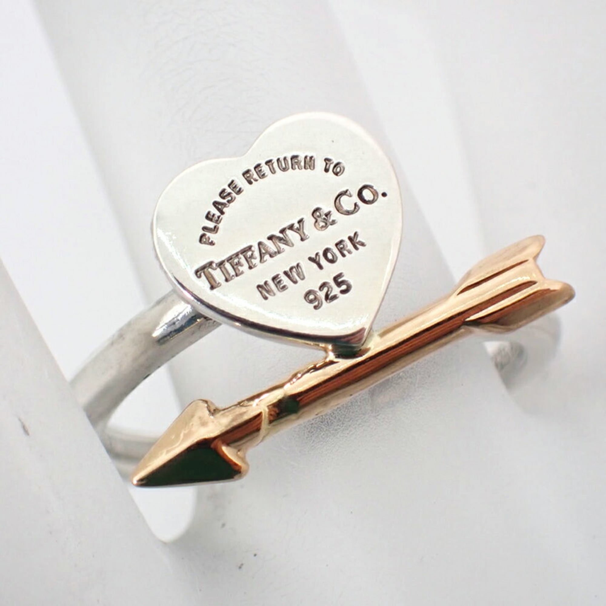 Tiffany Pink Gold (18K) Sterling Silver 925 Band Ring (Pre-Owned)