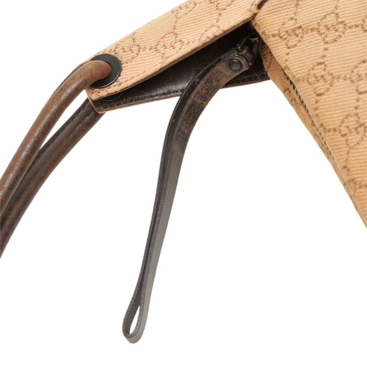 Gucci Brown Canvas Leather Handbag (Pre-Owned)
