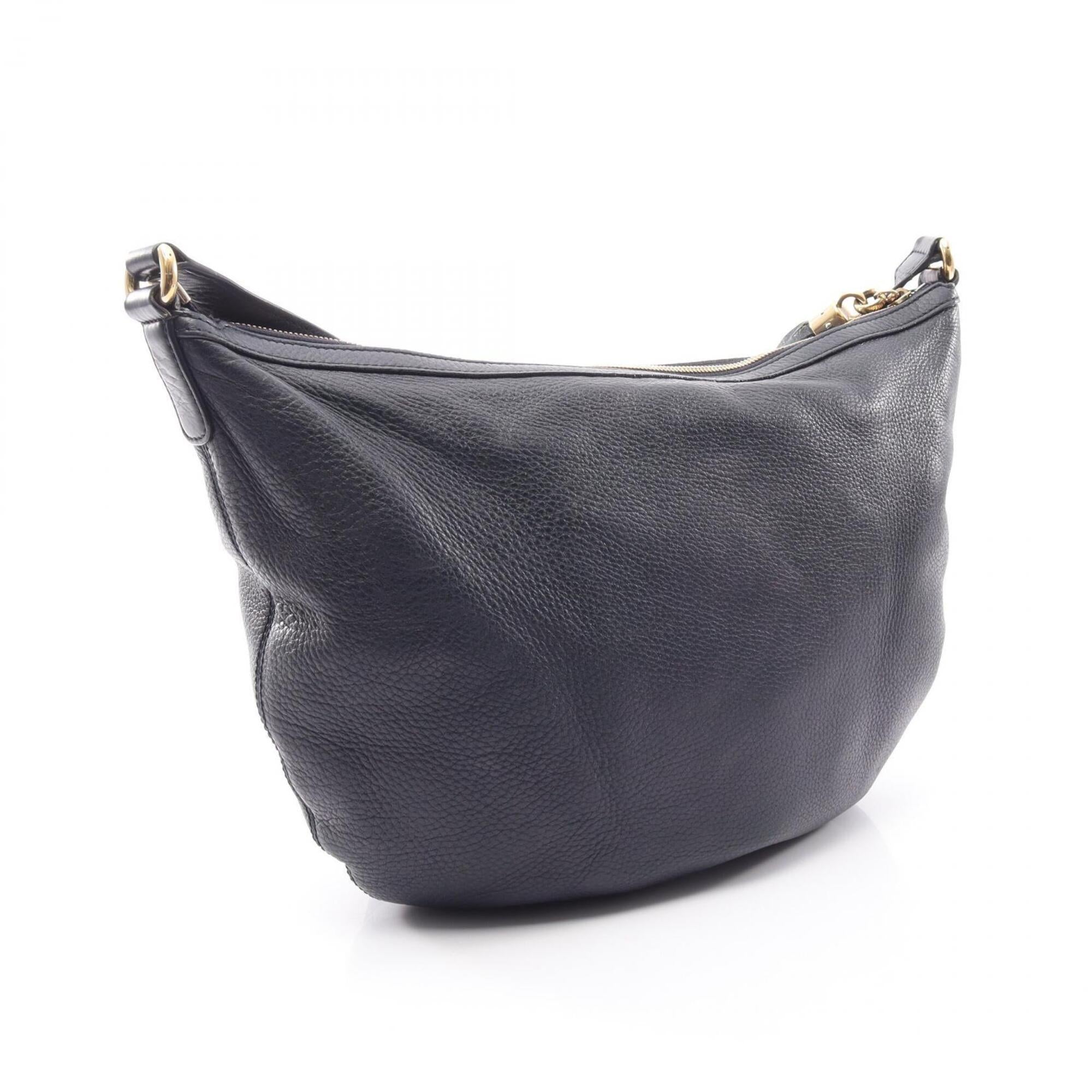 Gucci Navy Leather Handbag Shoulder Bag (Pre-Owned)