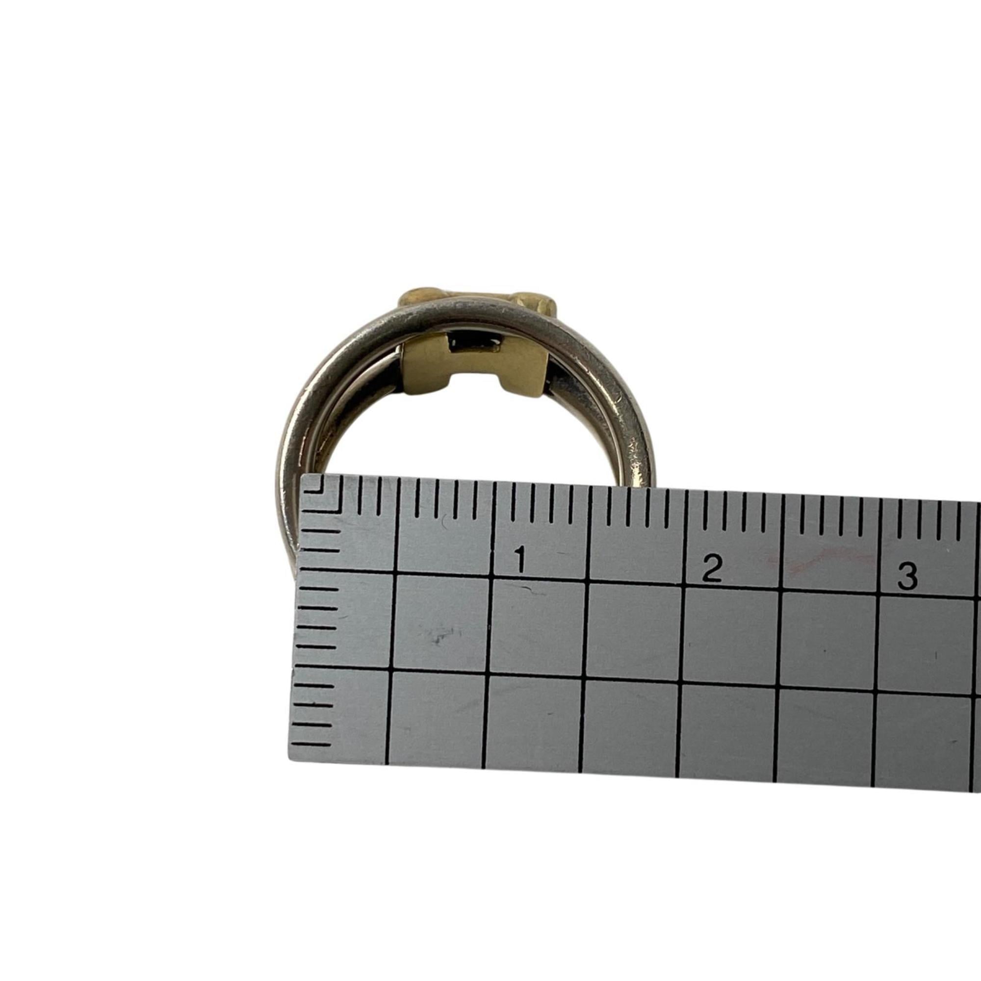 Hermes Gold Silver 925 Band Ring (Pre-Owned)