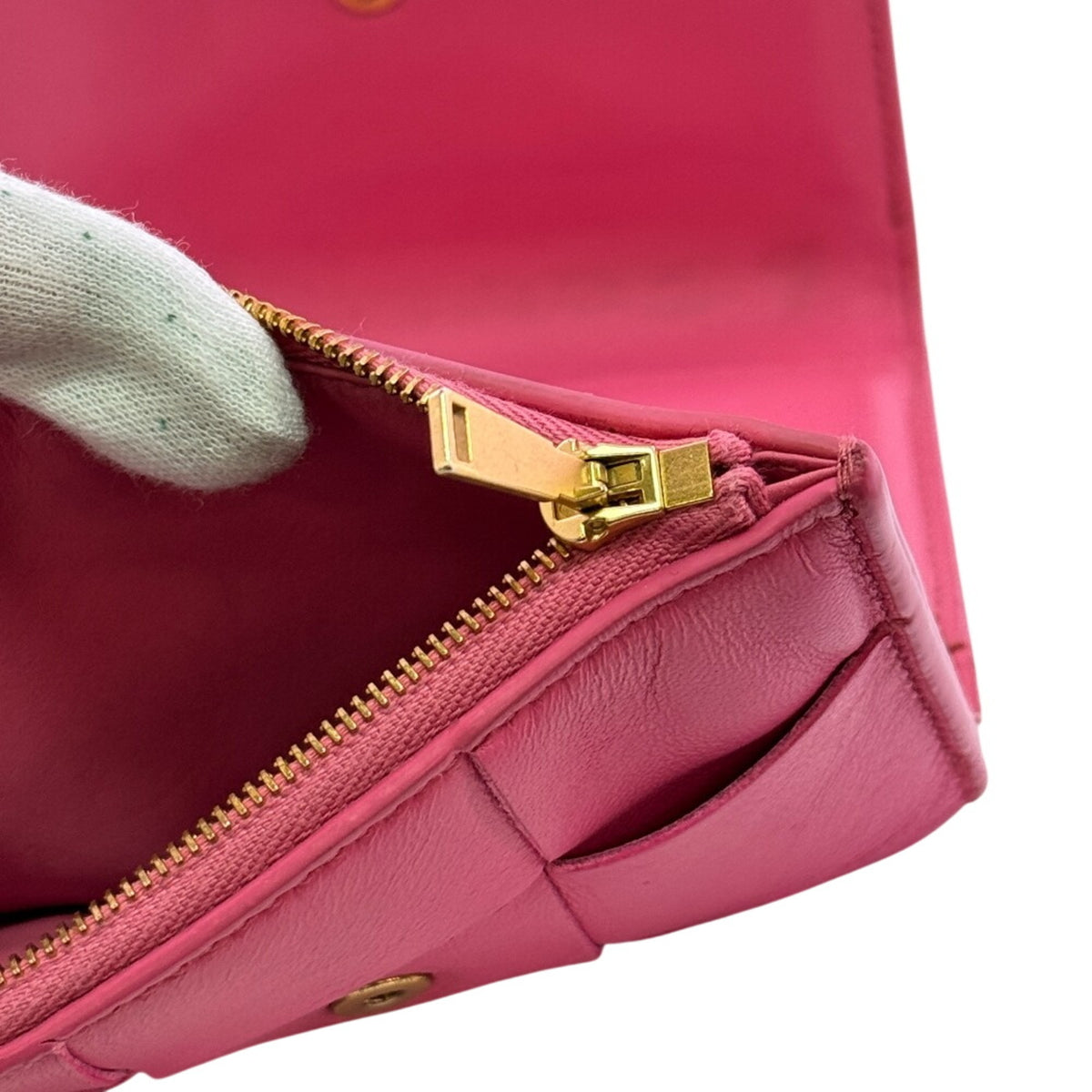 Bottega Veneta Pink Leather Wallet (Tri-Fold) (Pre-Owned)
