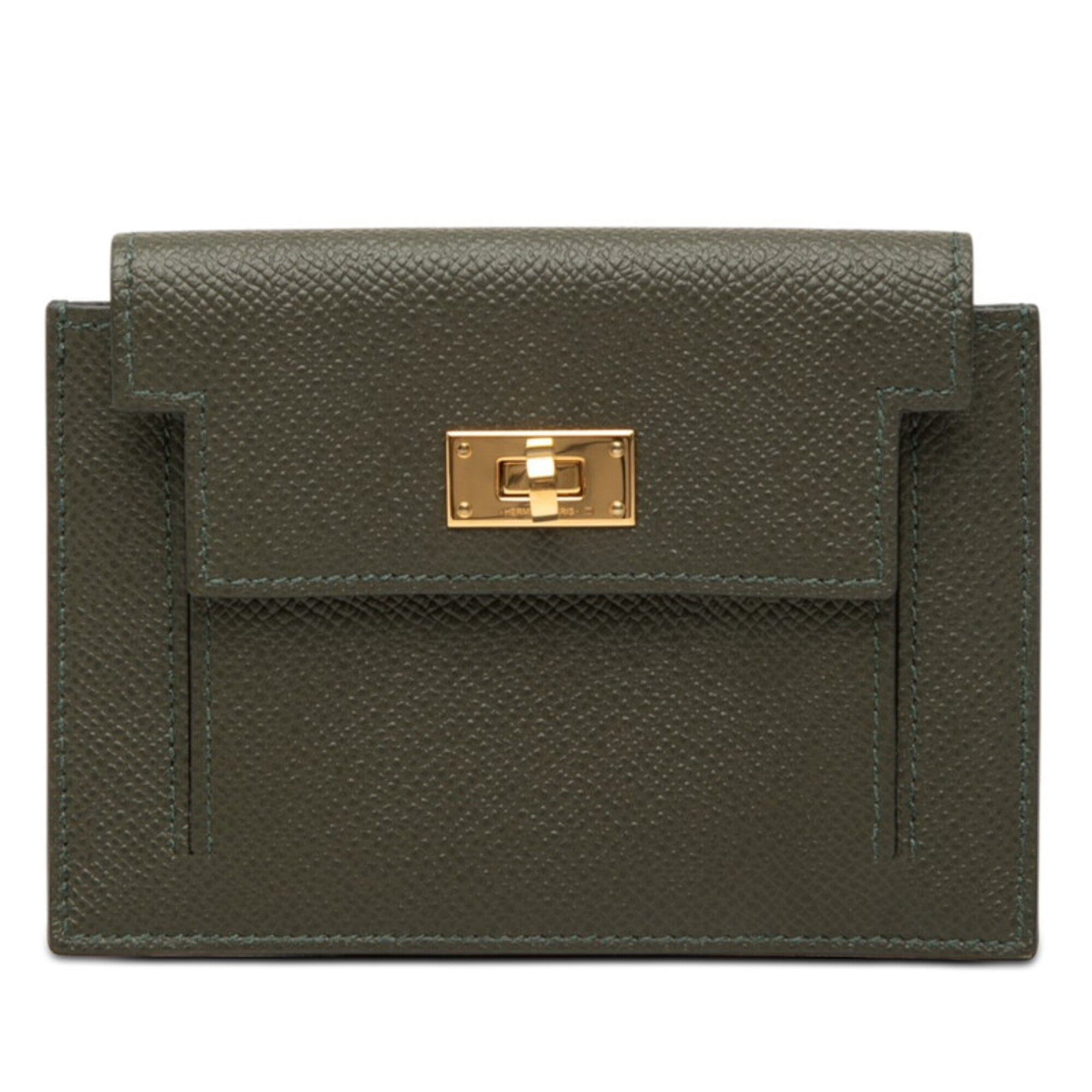 Hermes Khaki Epsom Leather Coin Purse/Coin Case (Pre-Owned)