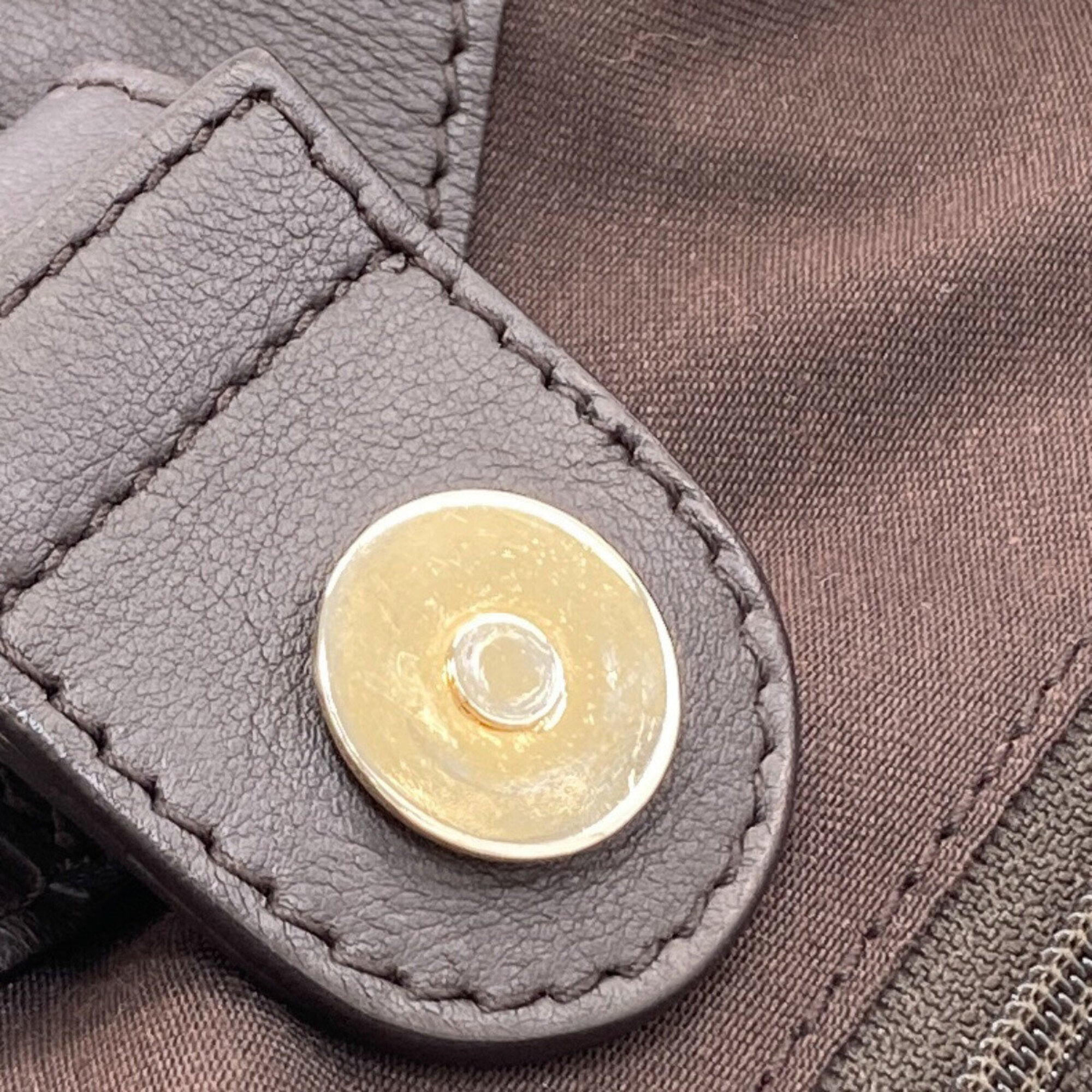 Gucci Brown Canvas Handbag (Pre-Owned)
