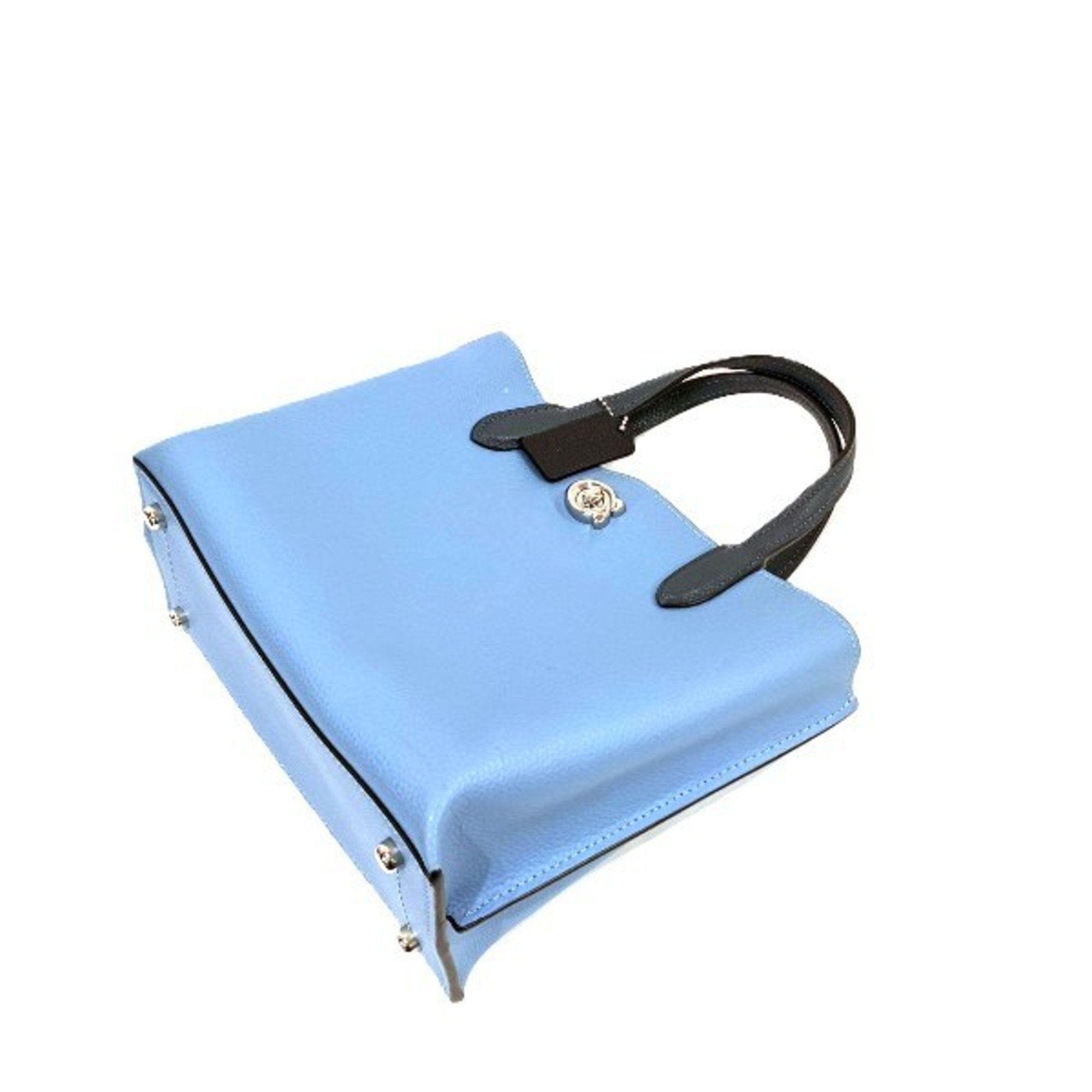 Coach Light Blue Leather Handbag Shoulder Bag (Pre-Owned)