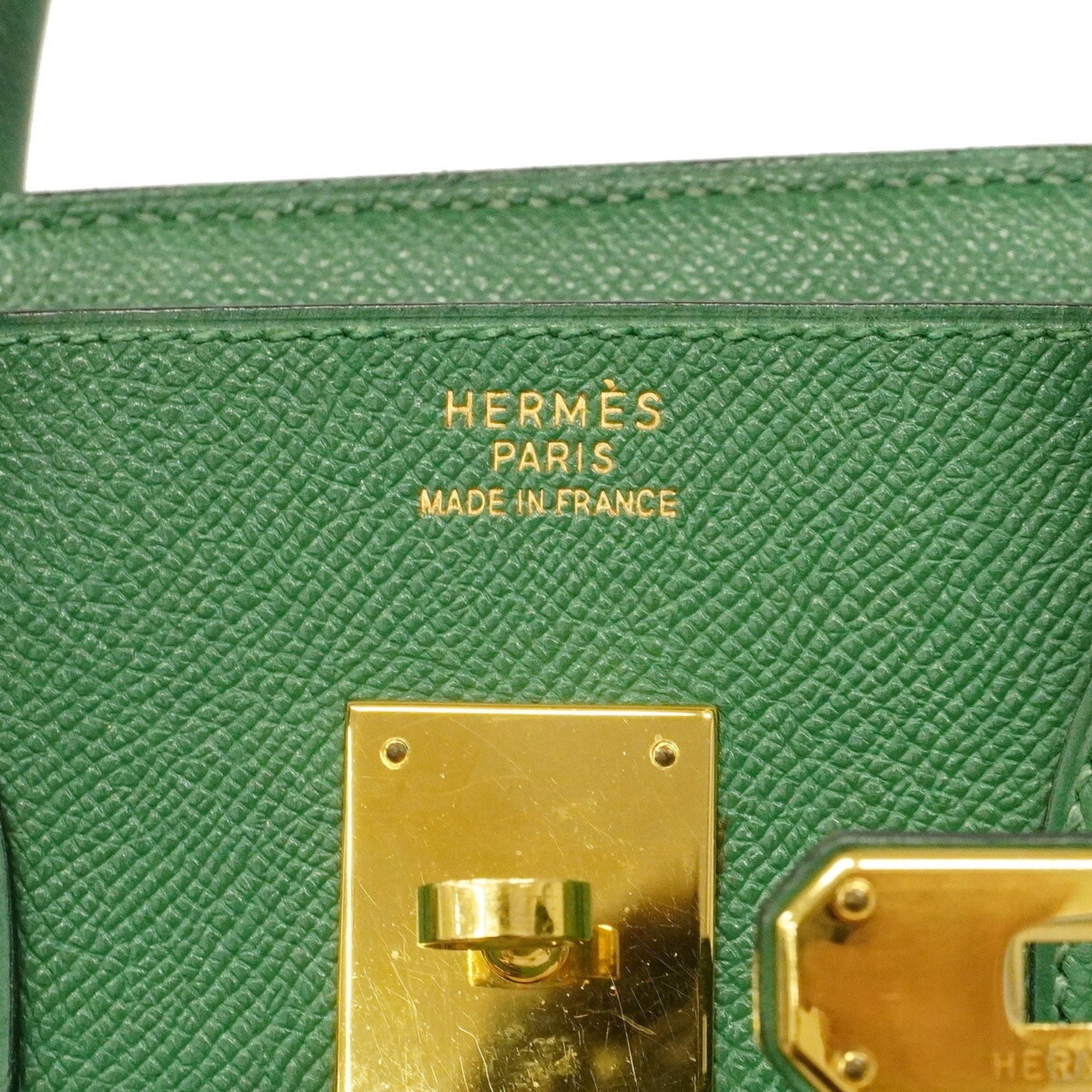 Hermes Green Courchevel Leather Handbag (Pre-Owned)