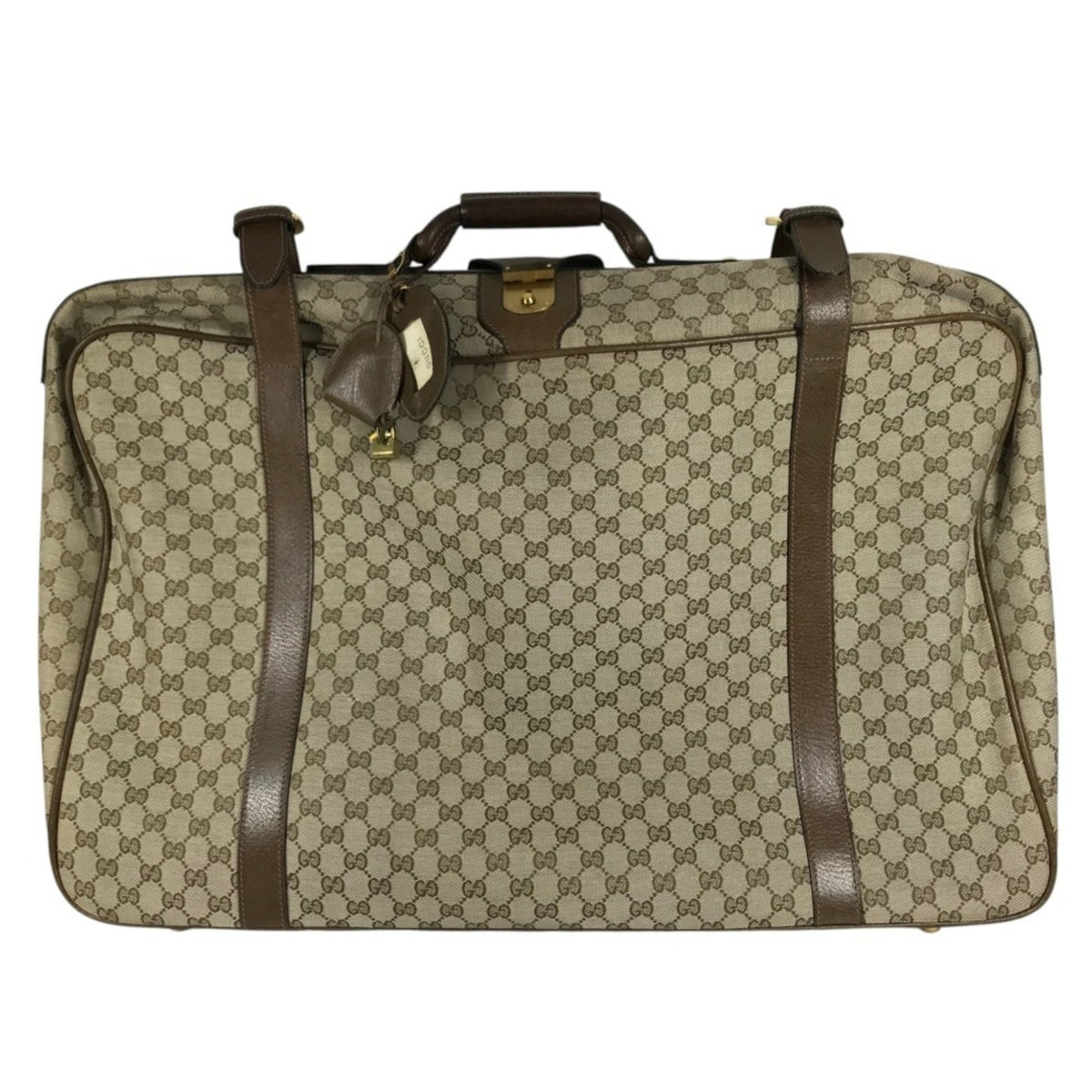 Gucci Beige Gg Supreme Leather Boston Bag (Pre-Owned)