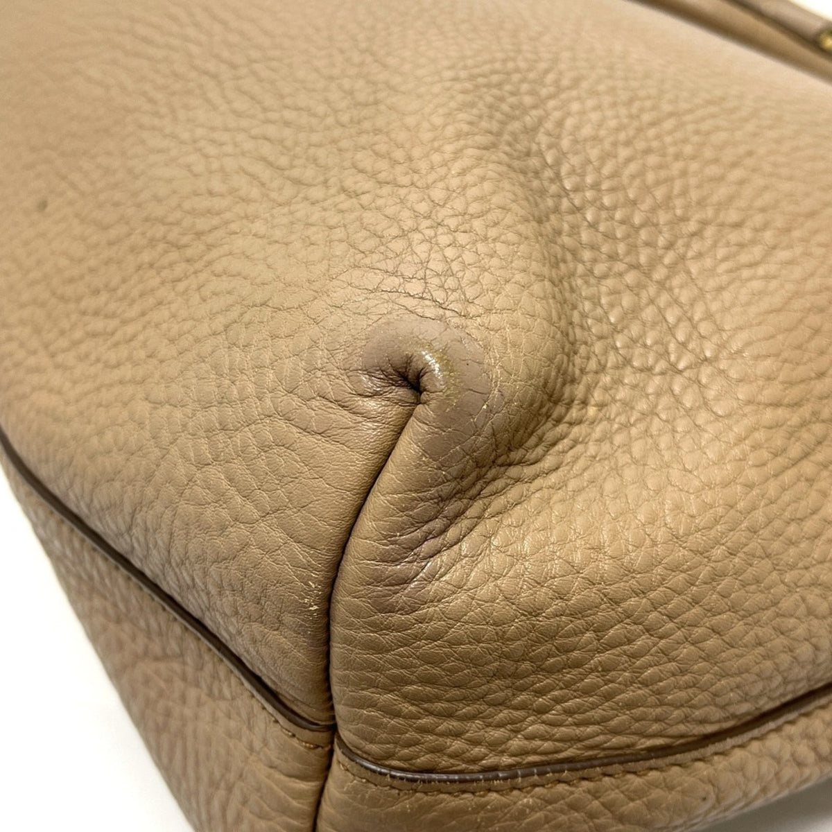 Prada Beige Nylon Leather Handbag Tote Bag (Pre-Owned)