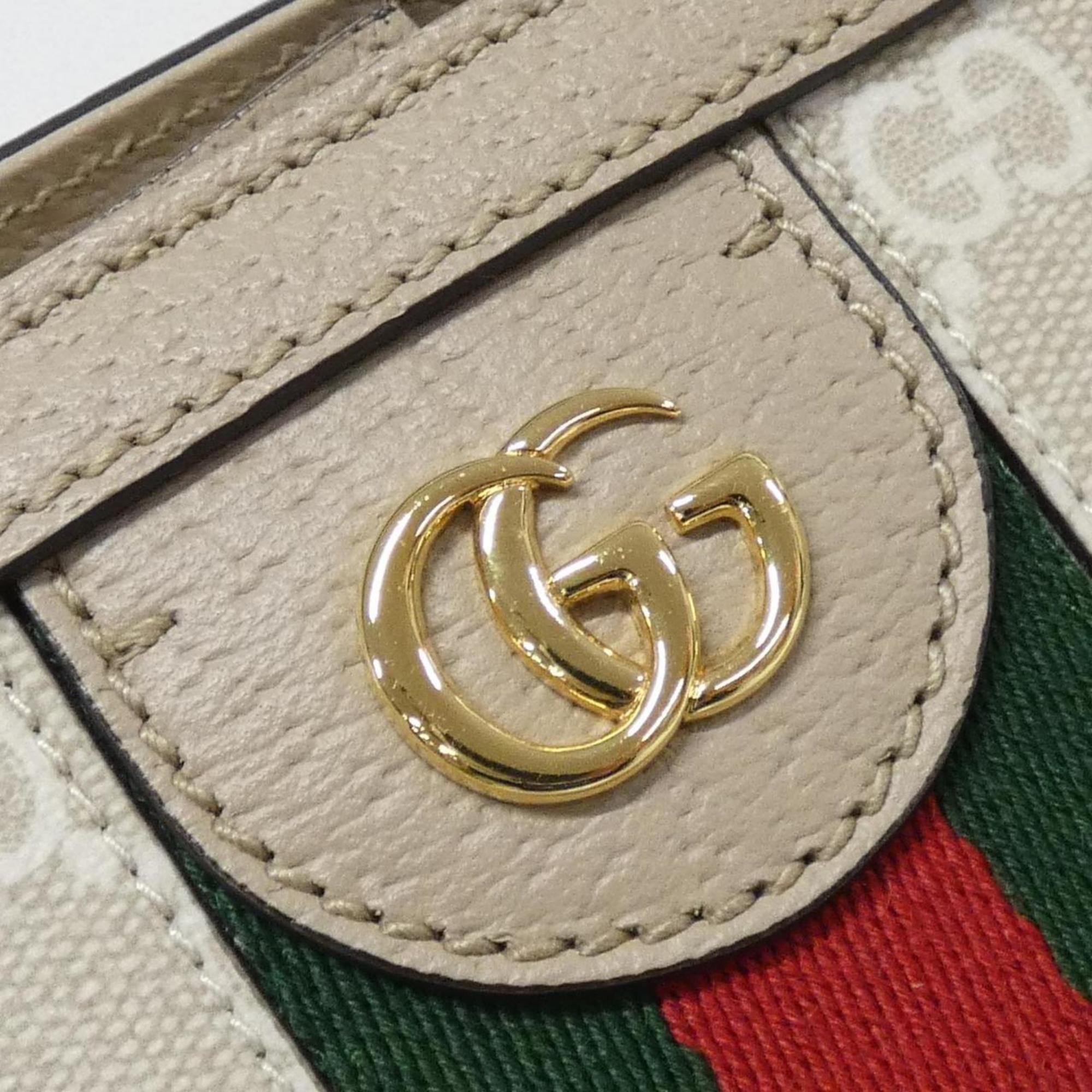 Gucci Beige White Gg Supreme Canvas Leather Shoulder Bag (Pre-Owned)