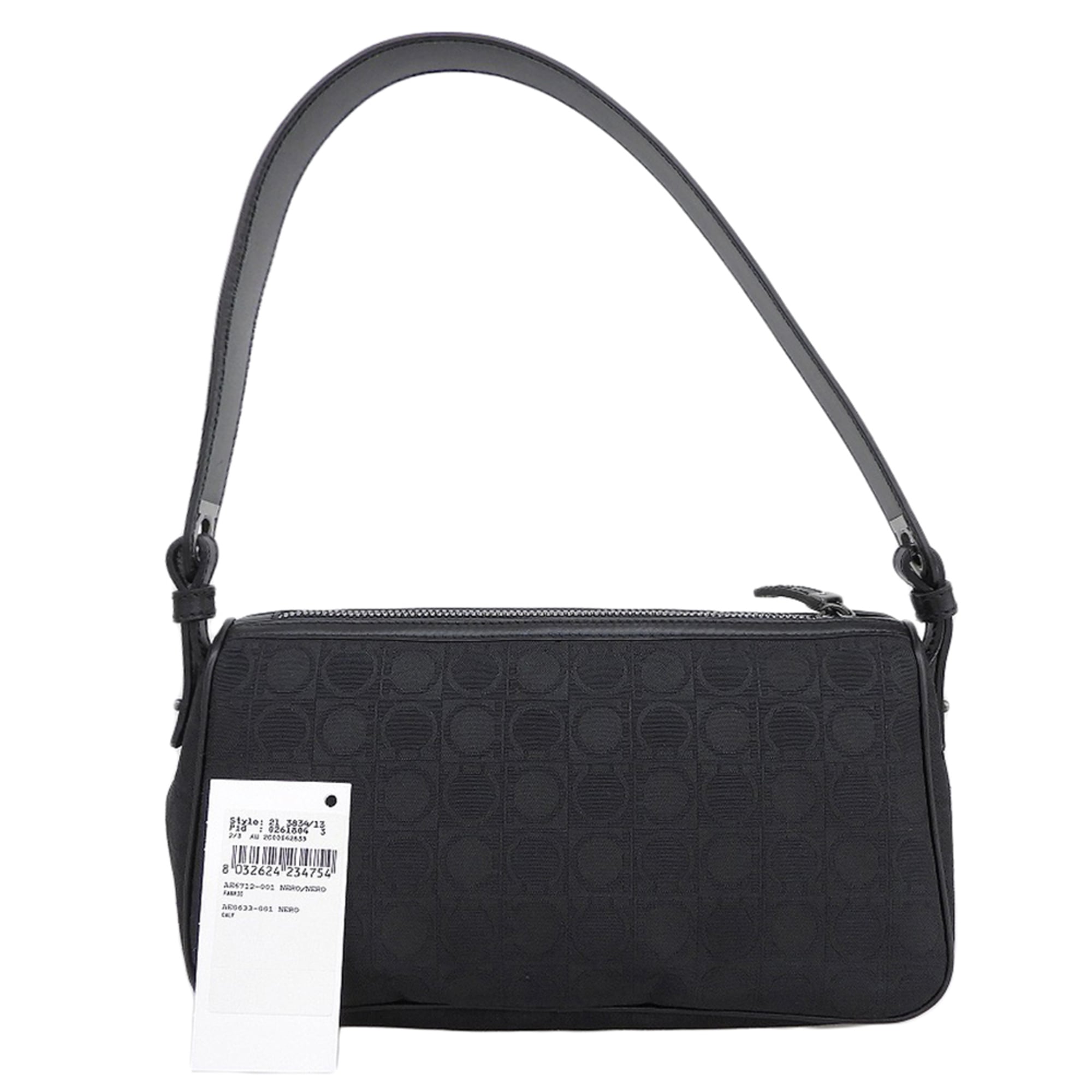 Salvatore Ferragamo Black Canvas Shoulder Bag (Pre-Owned)
