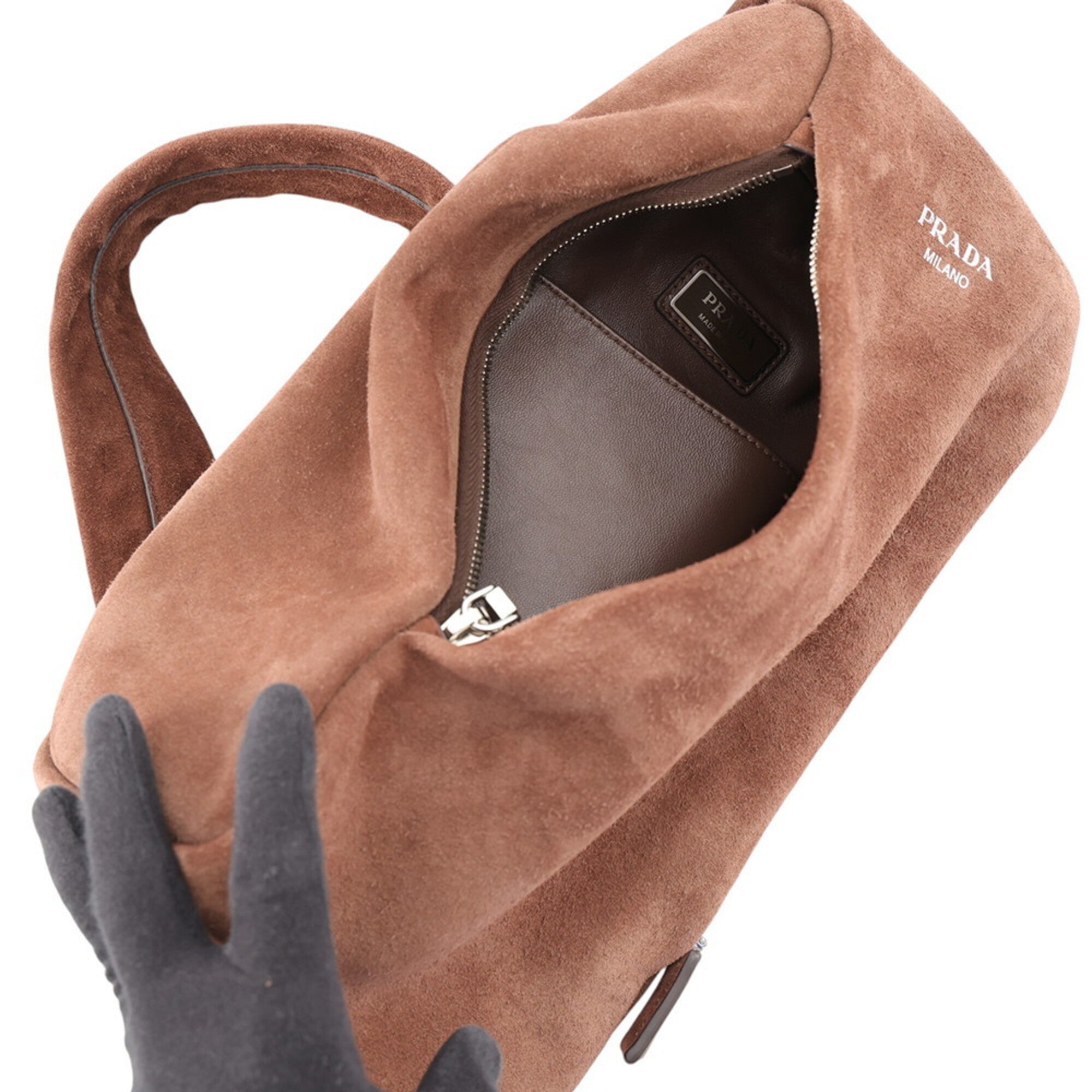 Prada Brown Suede Sling Bag (Pre-Owned)