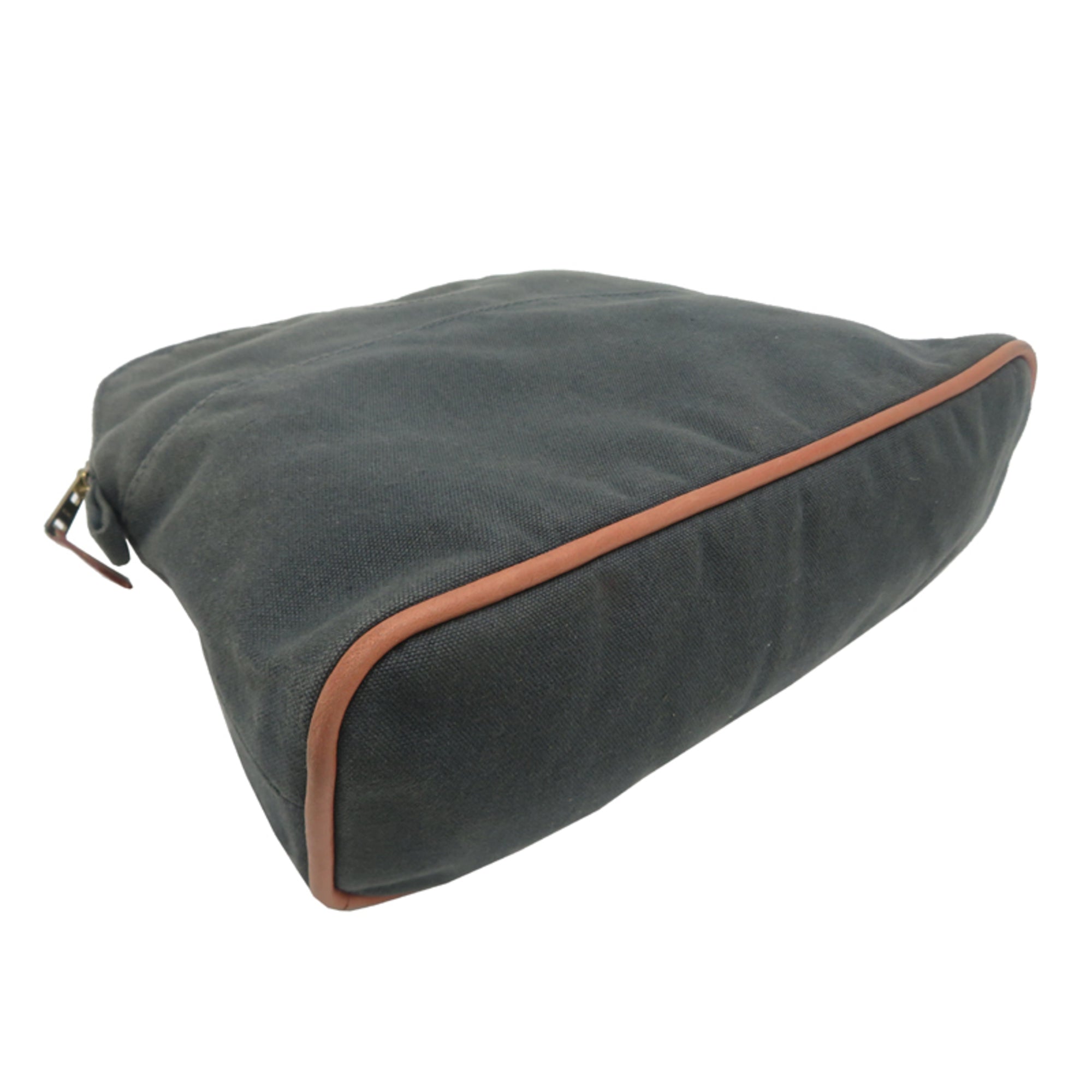 Hermes Gray Cotton Canvas Pouch (Pre-Owned)