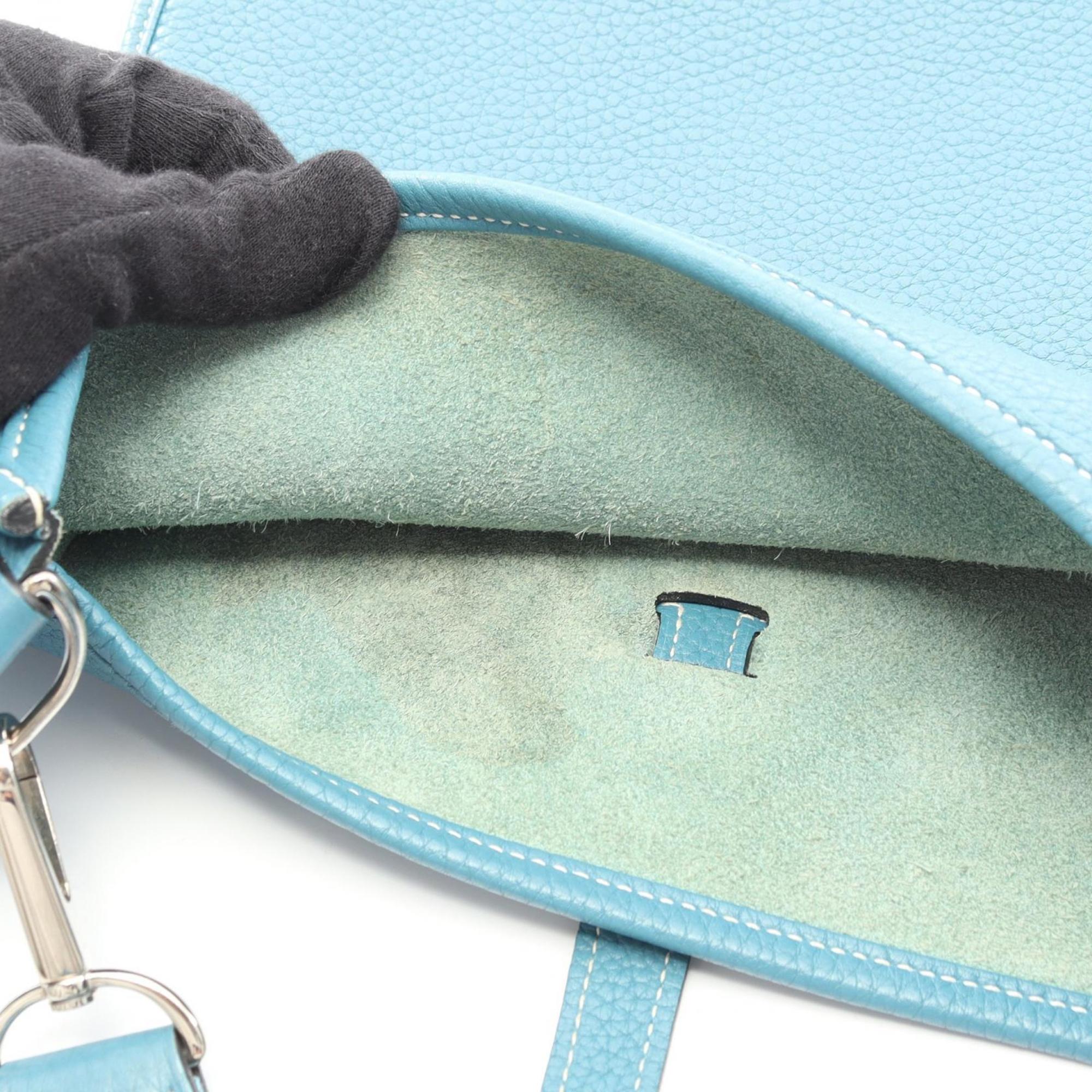 Hermes Blue Taurillon Clemence Leather Shoulder Bag (Pre-Owned)