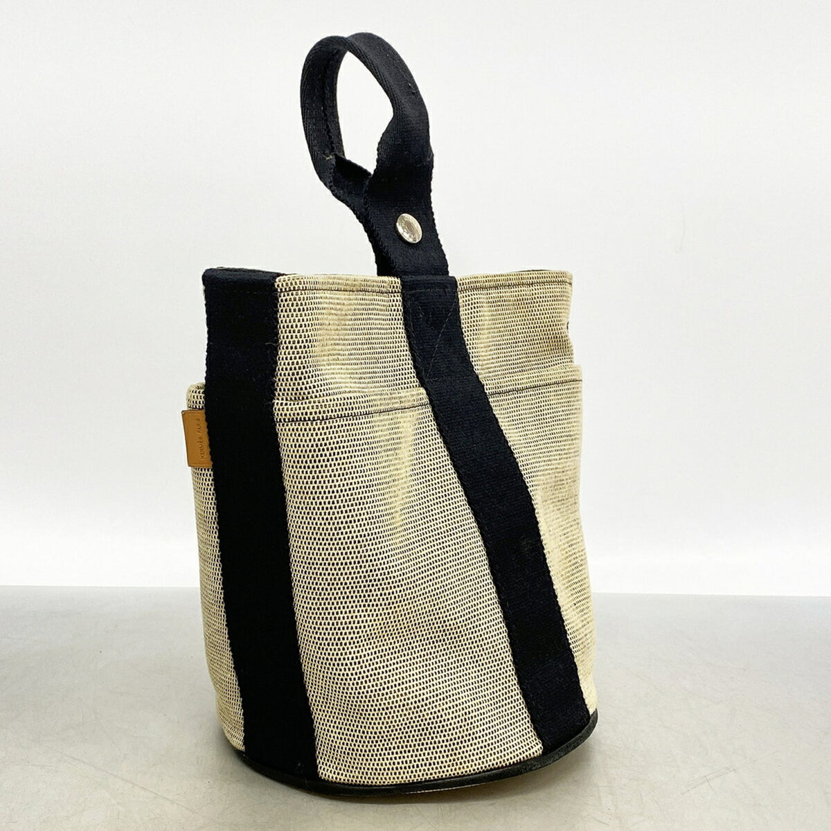 Hermes Black Gray Toile H Handbag (Pre-Owned)
