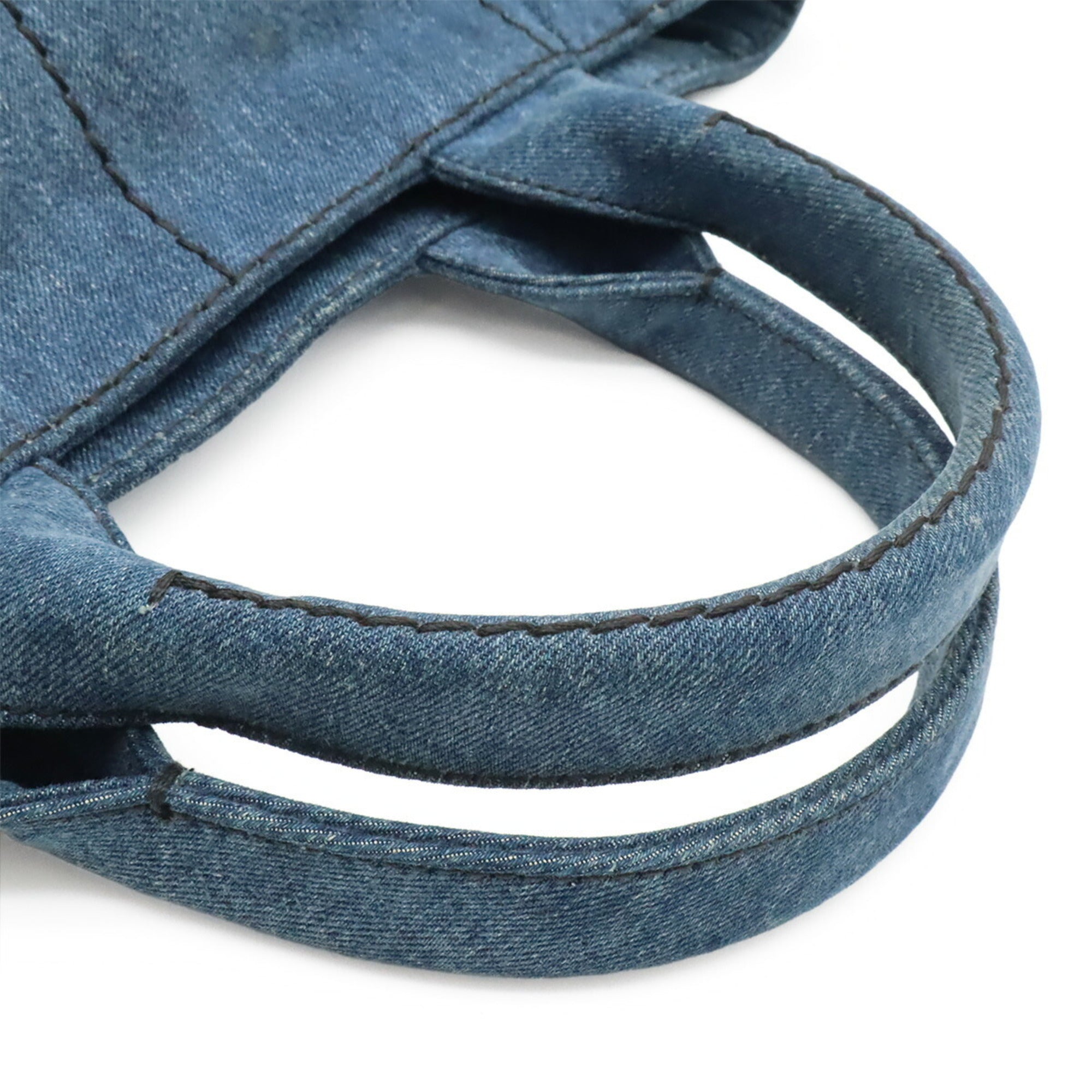 Prada Blue Denim Handbag Shoulder Bag Tote Bag (Pre-Owned)