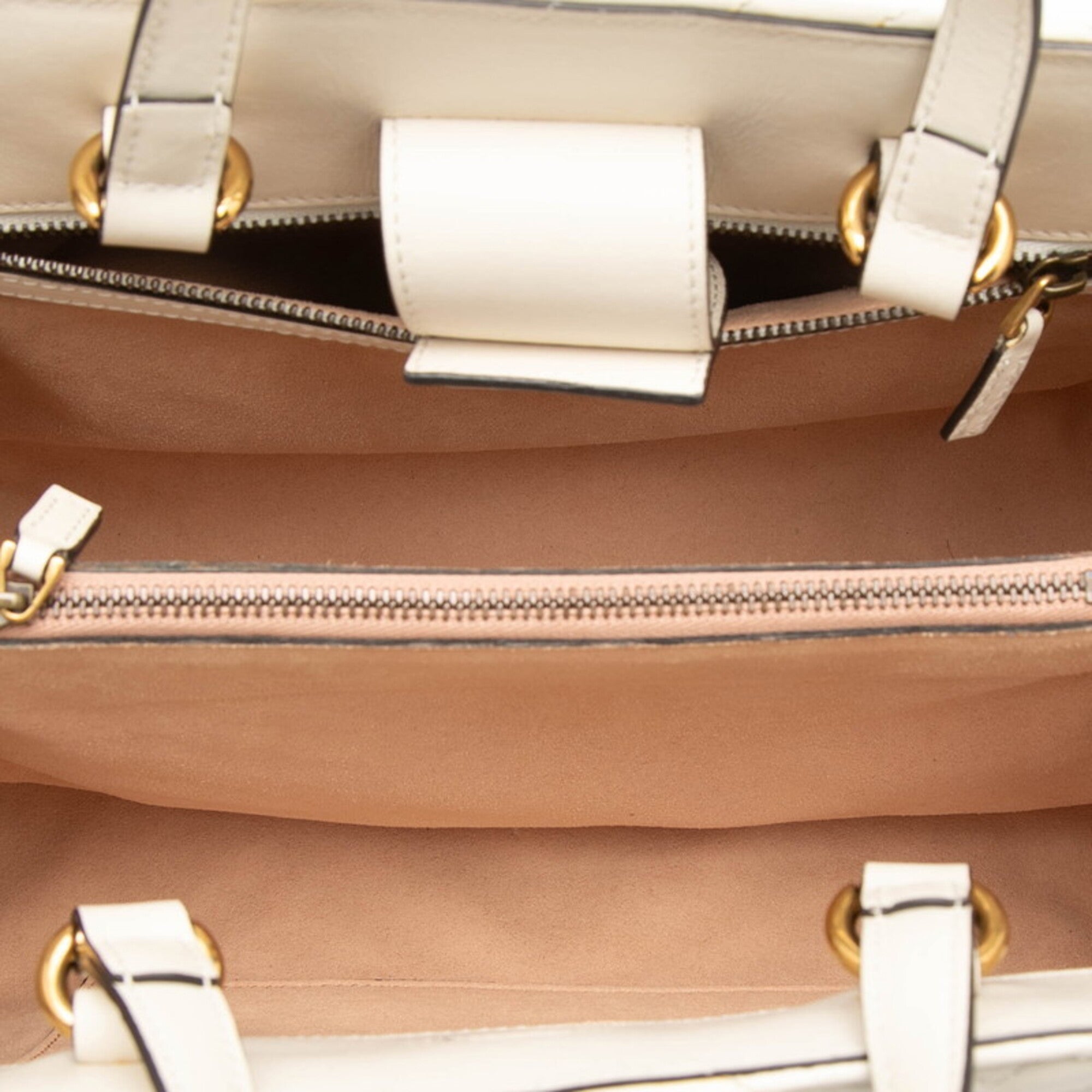 Gucci White Leather Handbag Shoulder Bag (Pre-Owned)