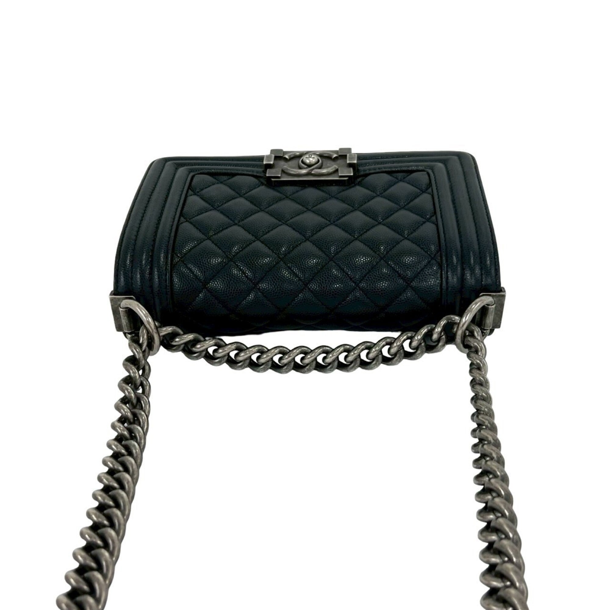 Chanel Black Grained Calfskin Shoulder Bag (Pre-Owned)