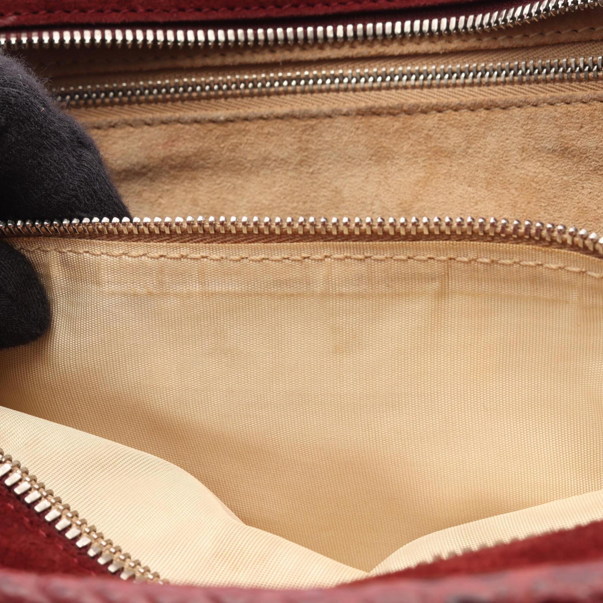 Loewe Bordeaux Suede Leather Handbag (Pre-Owned)