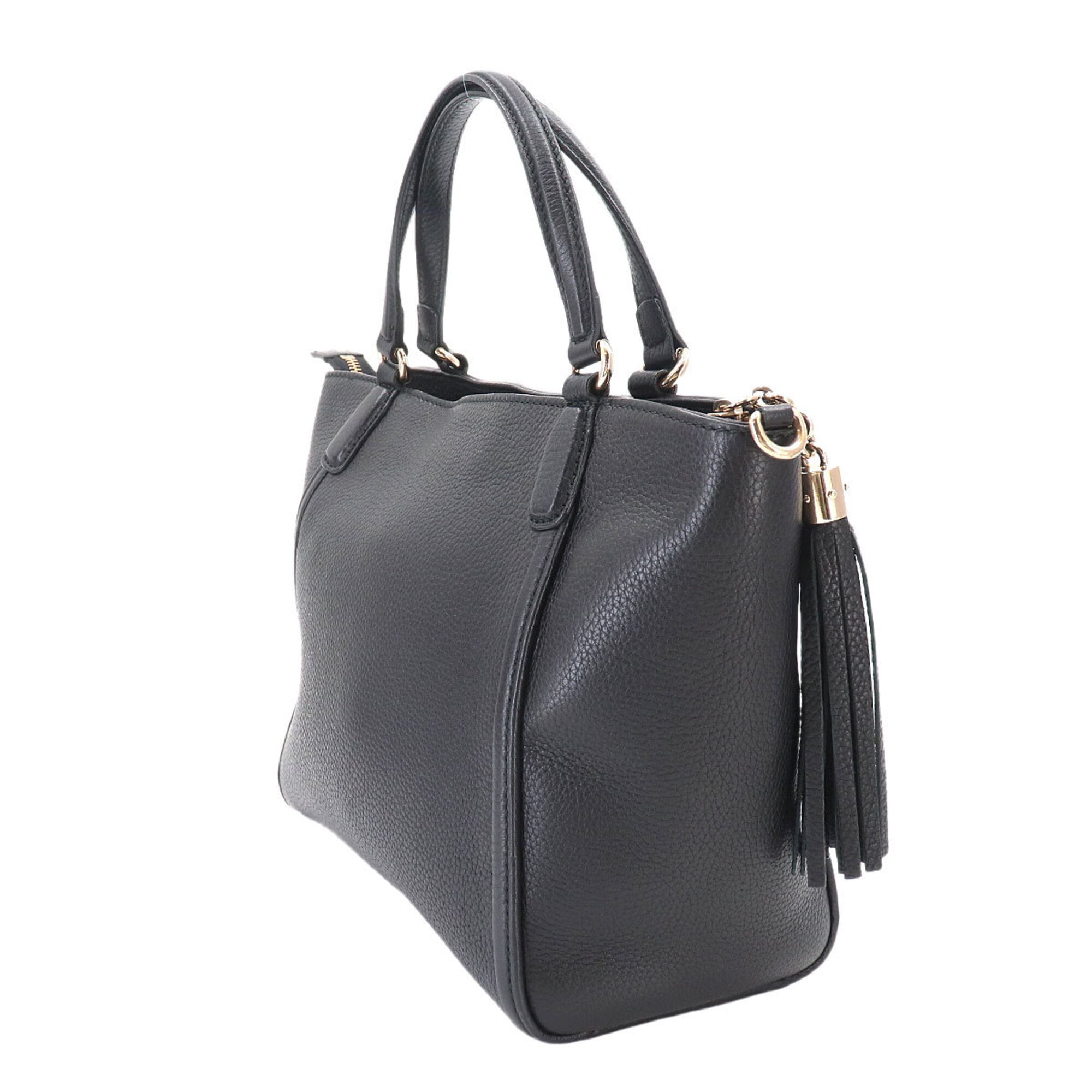 Gucci Soho Black Leather Handbag Shoulder Bag Tote Bag (Pre-Owned)