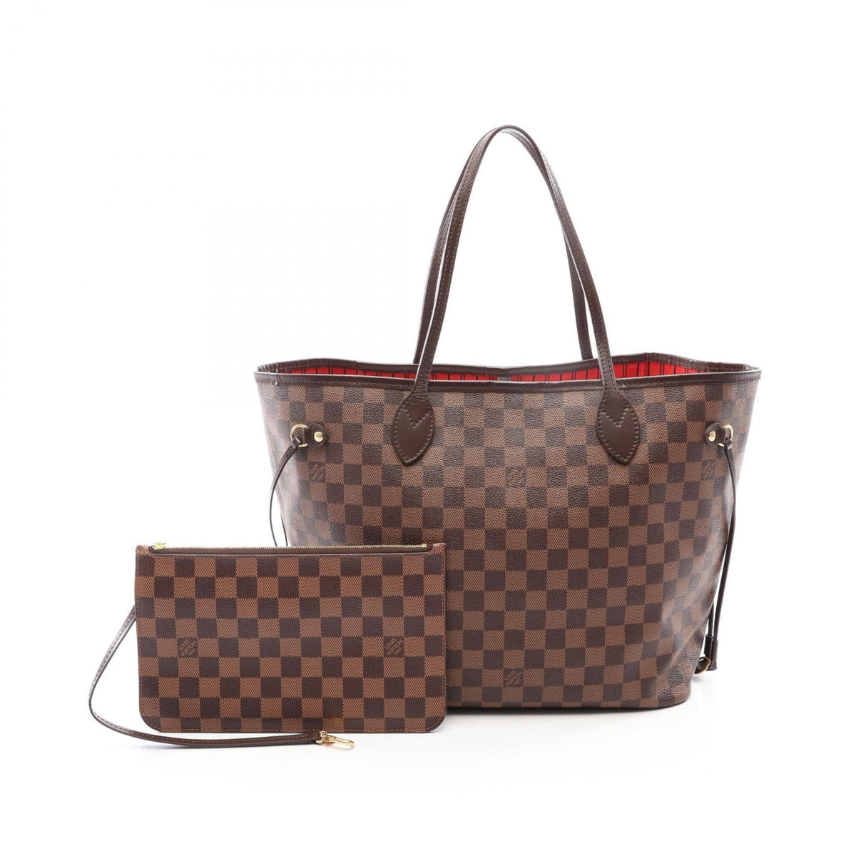 Louis Vuitton Brown Cerise Ebene Coated Canvas Pvc Damier Canvas Leather Handbag Pouch Tote Bag (Pre-Owned)