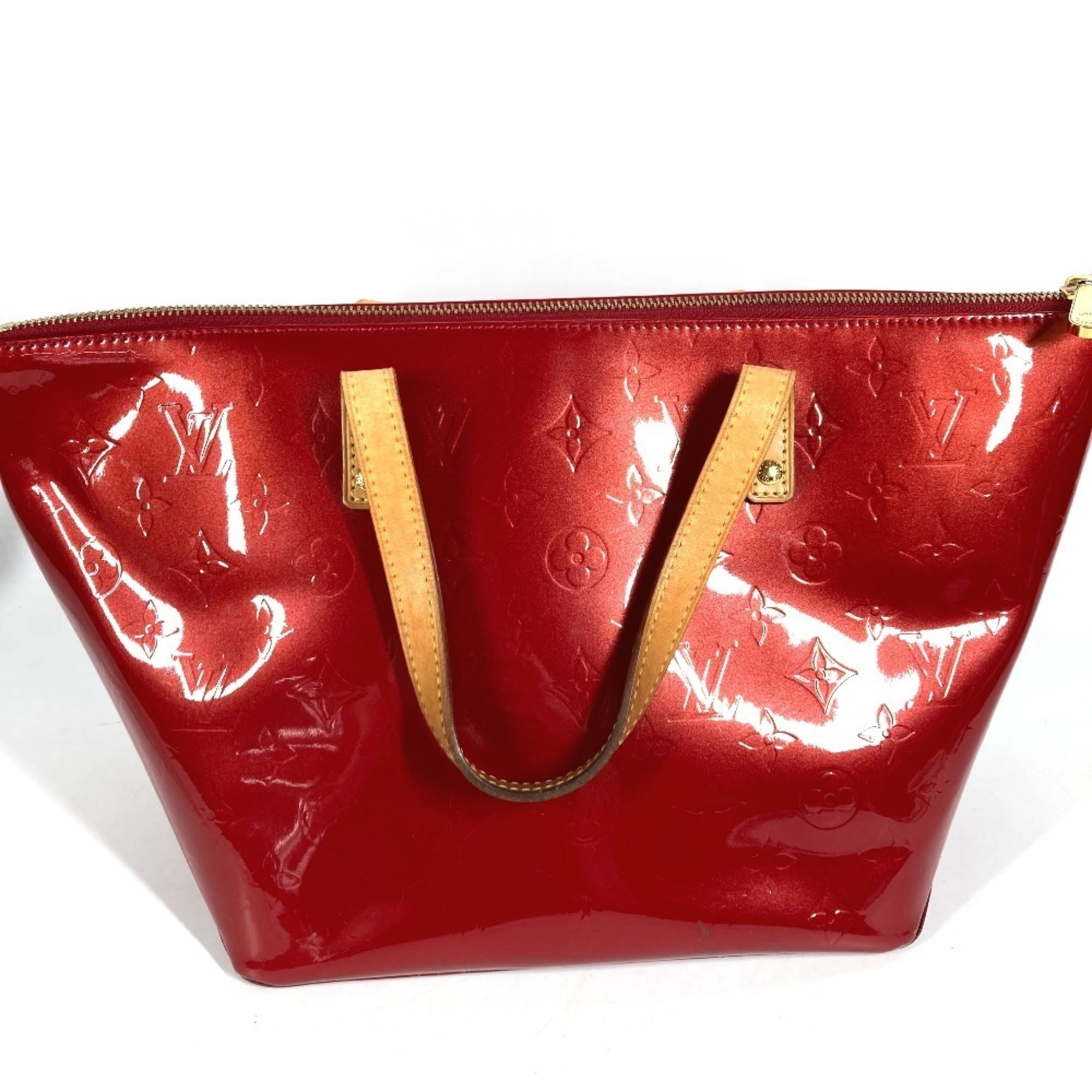 Louis Vuitton Pomme D'amour Red Color Monogram Vernis Canvas Shoulder Bag Tote Bag (Pre-Owned)
