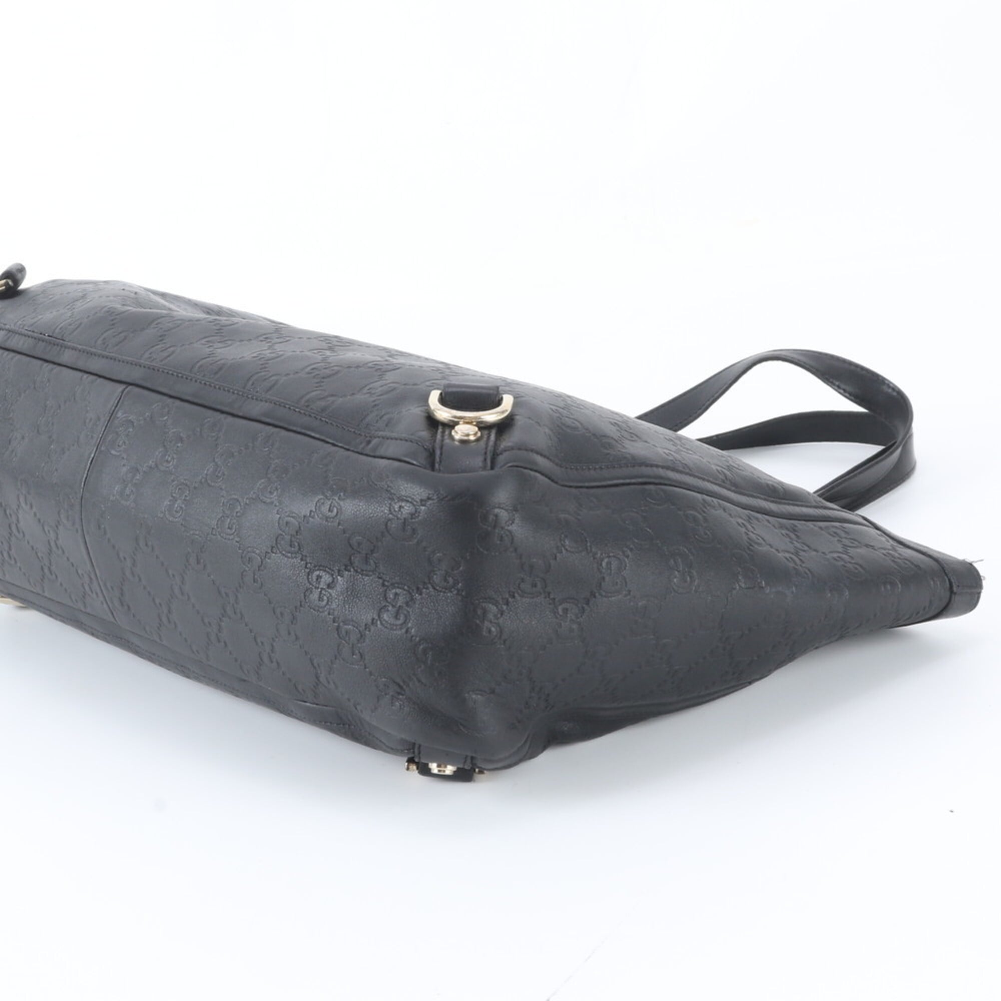 Gucci Abbey Black Leather Handbag Tote Bag (Pre-Owned)