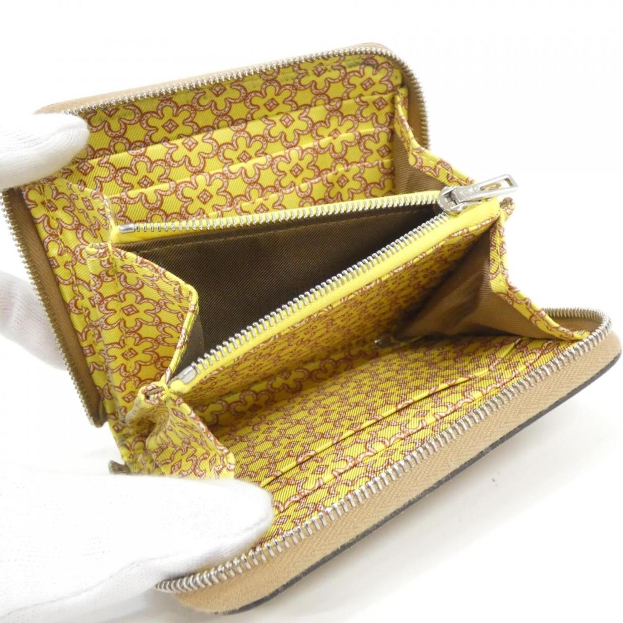 Hermes Silk'in Jaune Epsom Leather Silk Coin Purse/Coin Case (Pre-Owned)