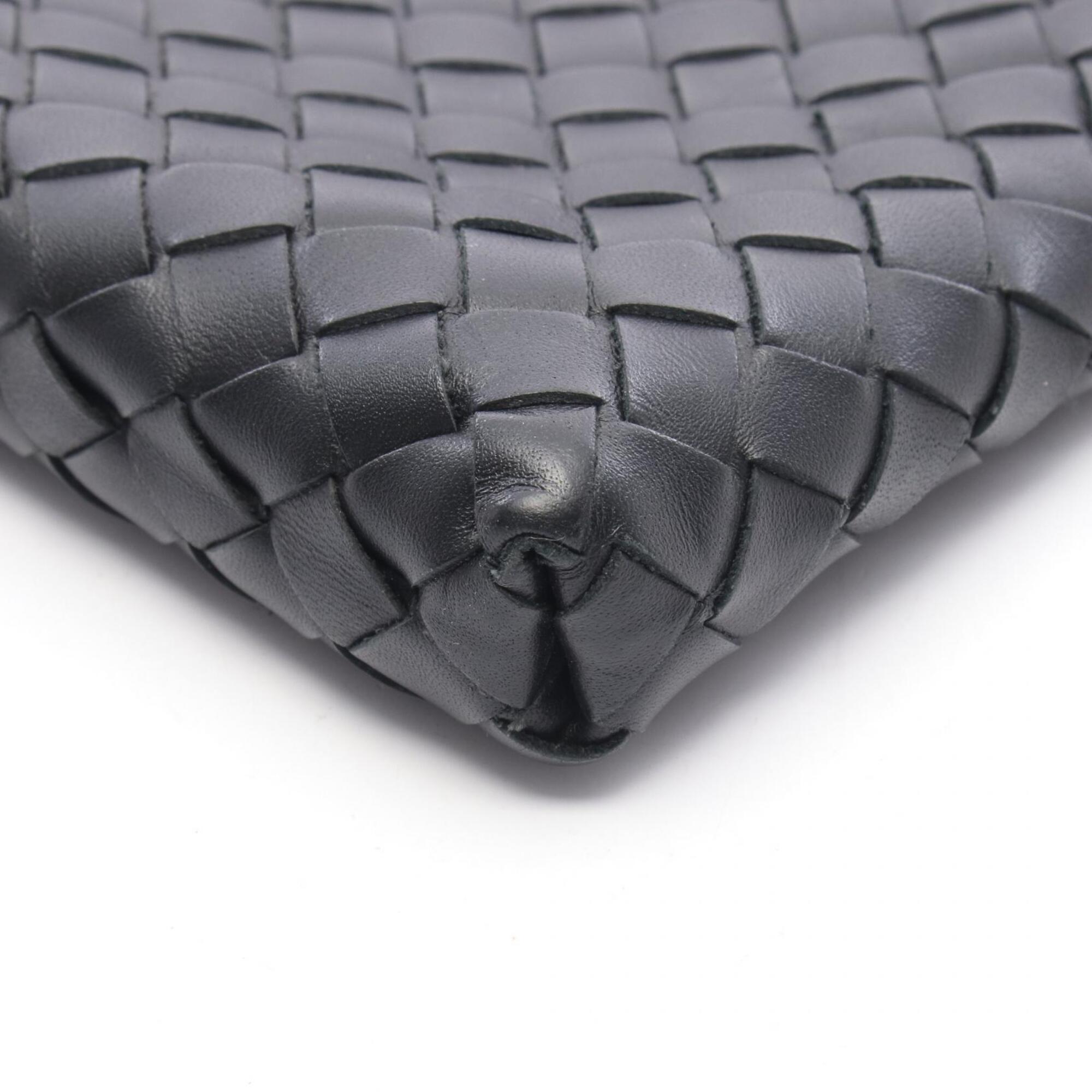 Bottega Veneta Black Leather Handbag Shoulder Bag (Pre-Owned)