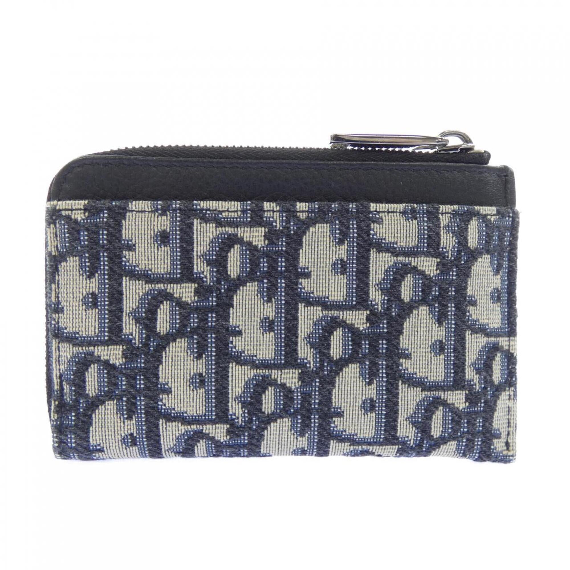 Christian Dior Gray Navy Bill Wallet (Bi-Fold) (Pre-Owned)