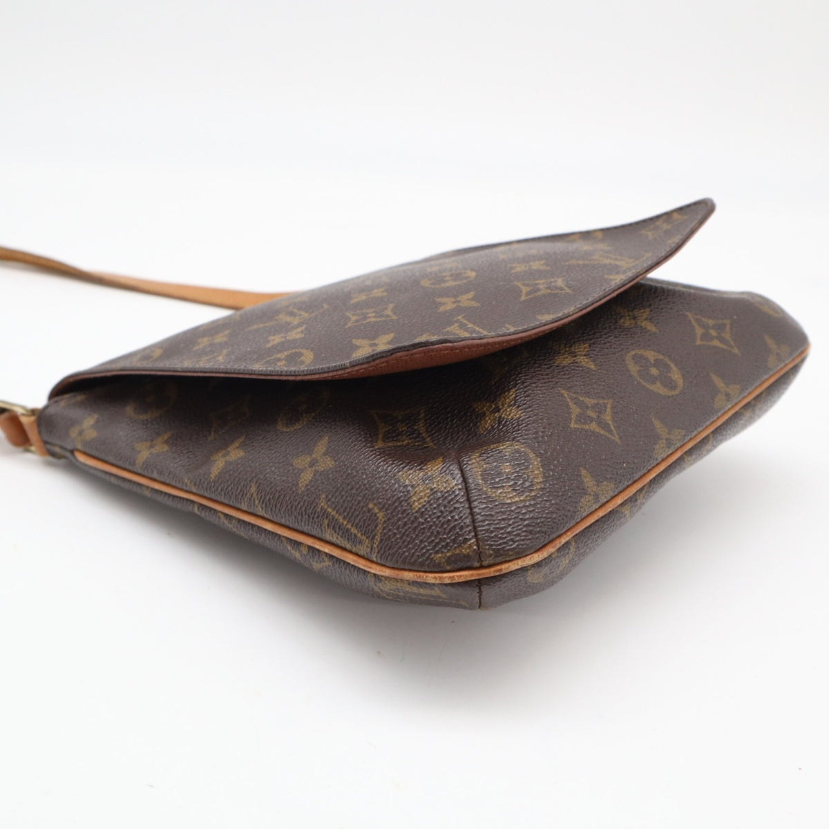Louis Vuitton Beige Brown Monogram Coated Canvas Leather Shoulder Bag (Pre-Owned)
