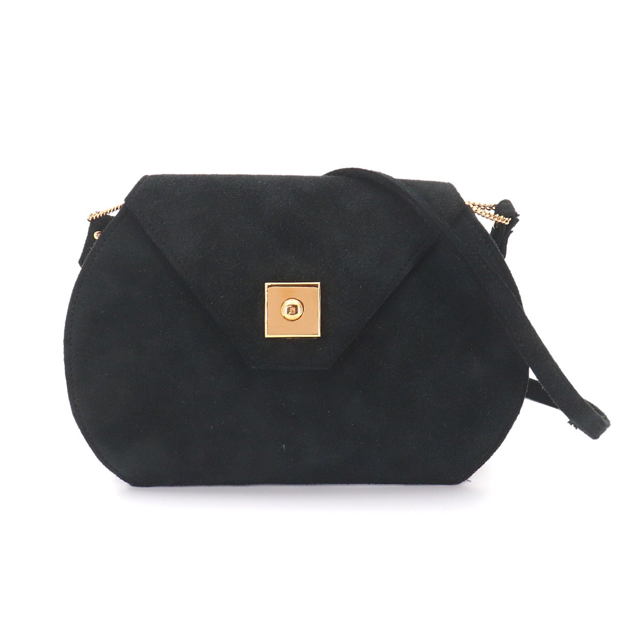 Hermes Black Suede Handbag Shoulder Bag (Pre-Owned)