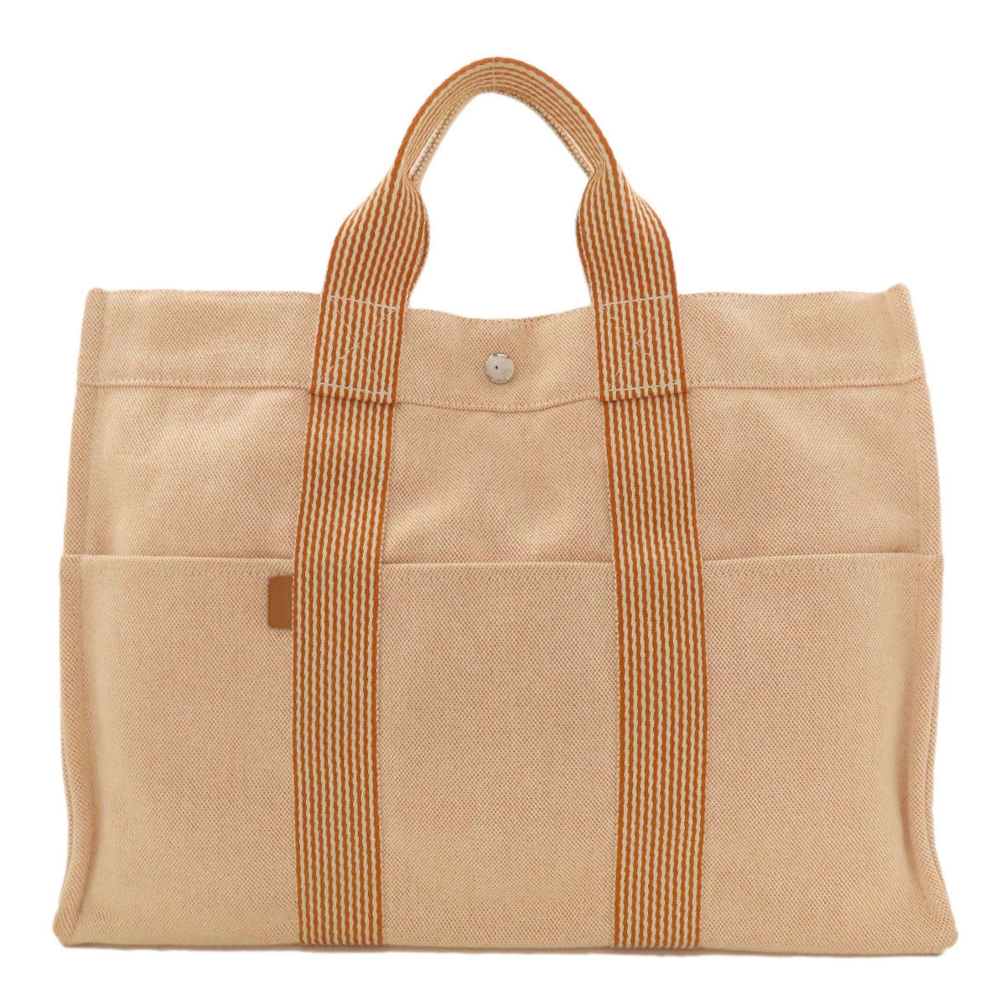 Hermes Orange Canvas Handbag (Pre-Owned)