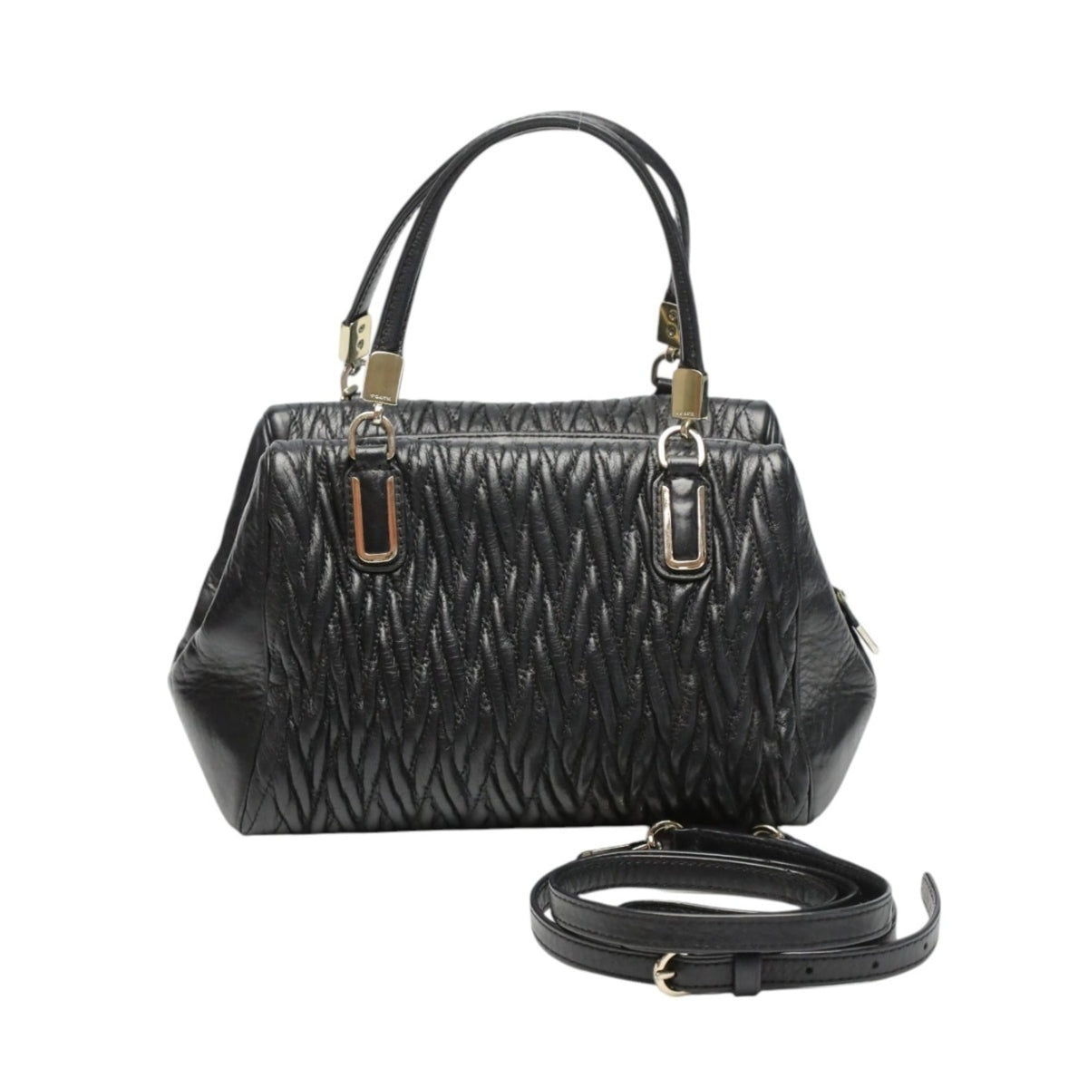 Coach Black Leather Handbag (Pre-Owned)