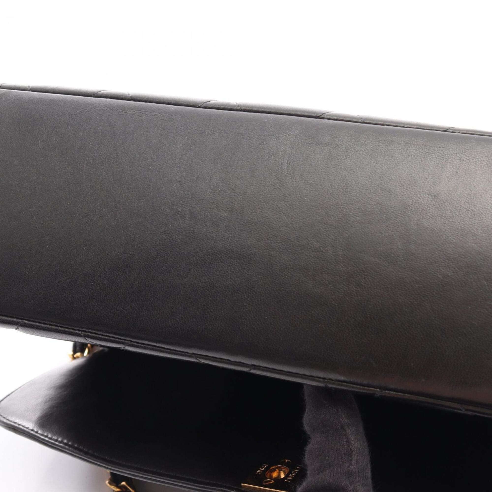 Chanel Matelasse Black Leather Handbag Shoulder Bag (Pre-Owned)