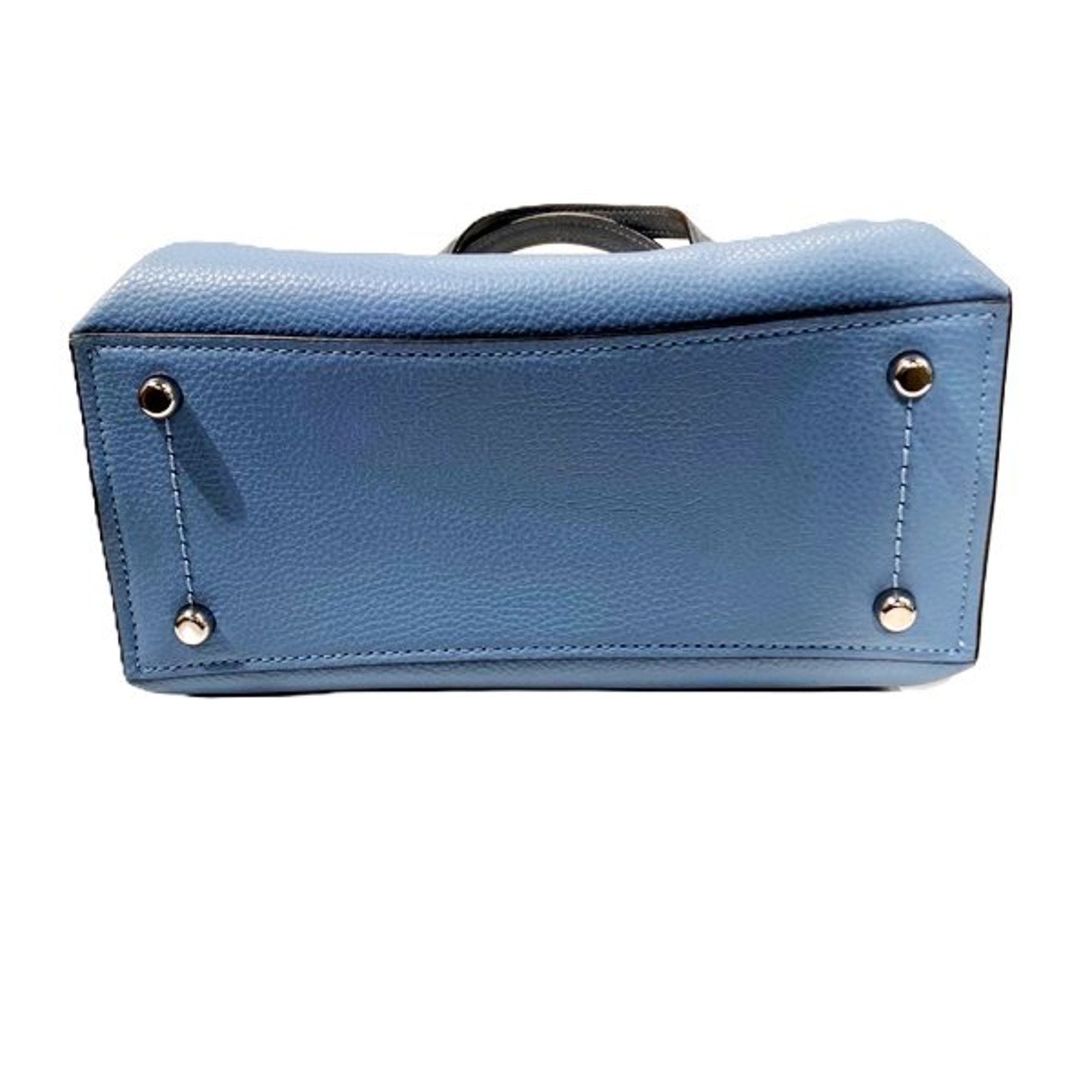 Coach Light Blue Leather Handbag Shoulder Bag (Pre-Owned)