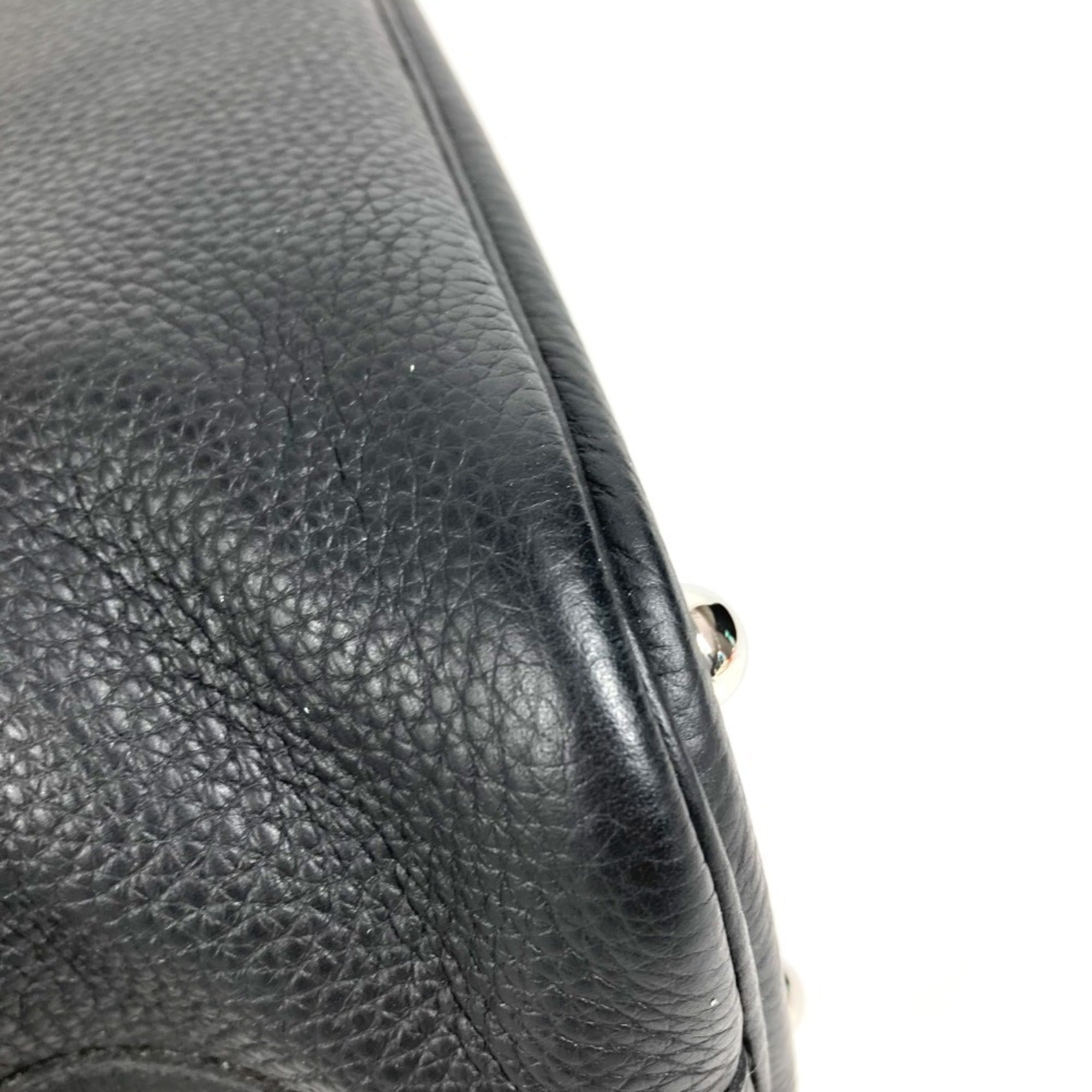 Hermes Black Taurillon Clemence Leather Handbag Shoulder Bag Tote Bag (Pre-Owned)