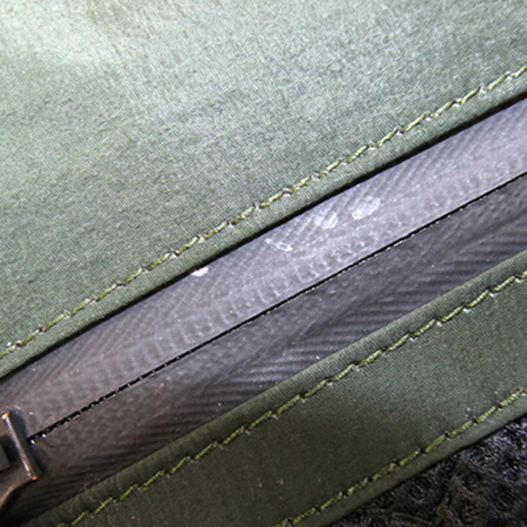 Bottega Veneta Black Dark Green Nylon Leather Fanny Pack Sling Bag (Pre-Owned)
