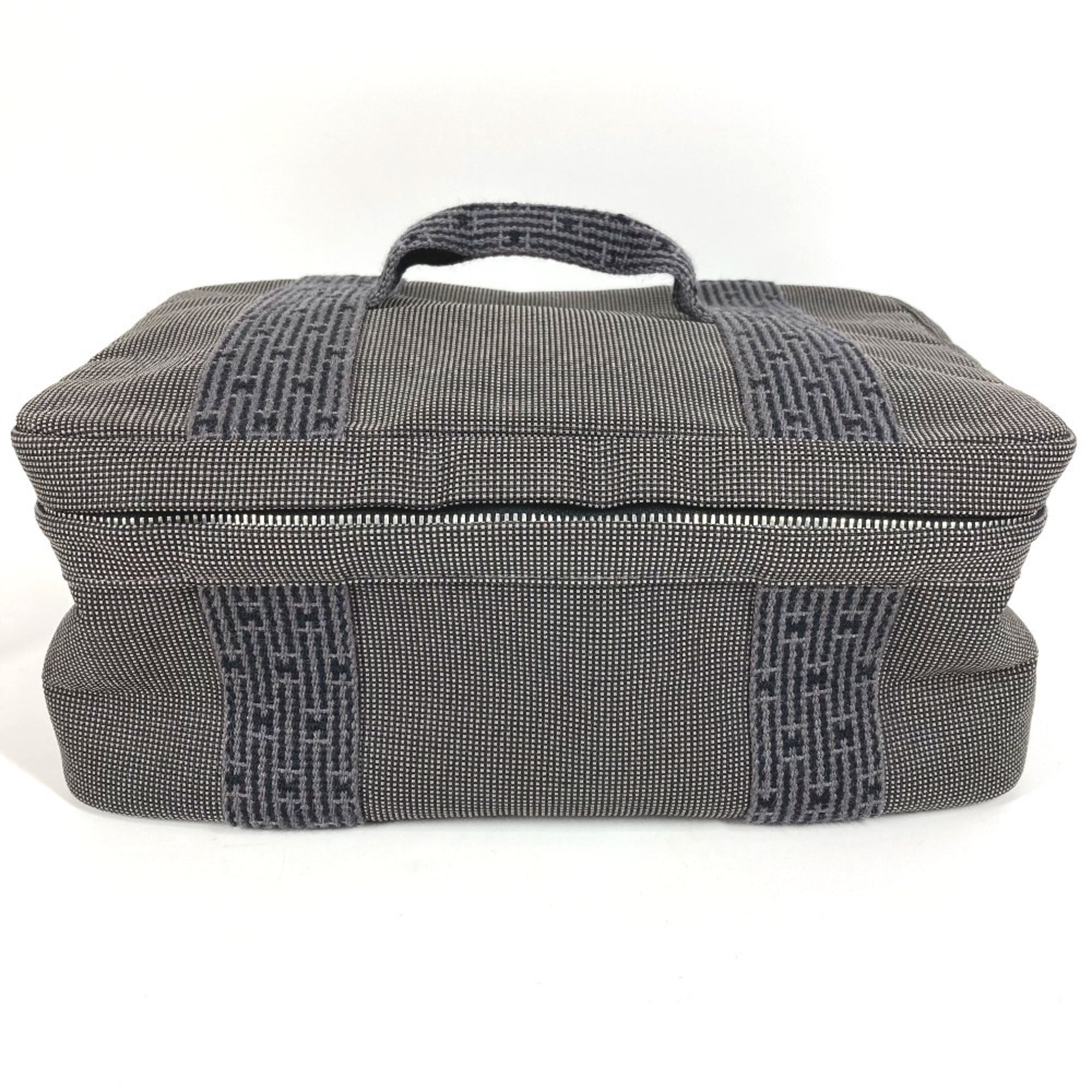 Hermes Gray Canvas Handbag Pouch Vanity Bag (Pre-Owned)