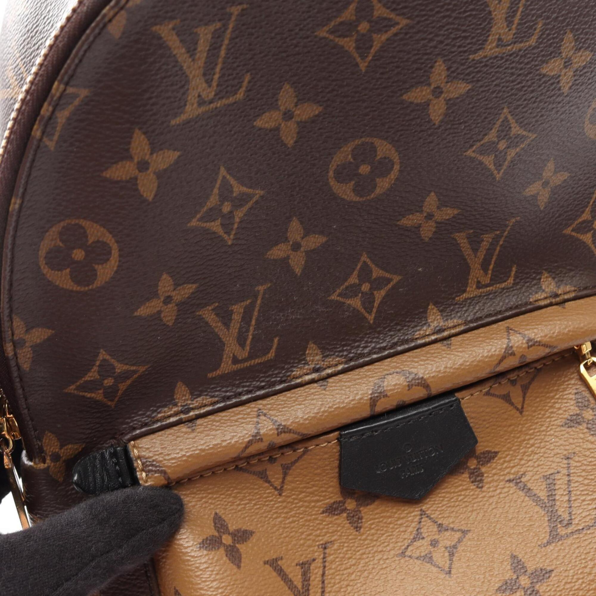 Louis Vuitton Beige Brown Coated Canvas Leather Backpack Handbag (Pre-Owned)