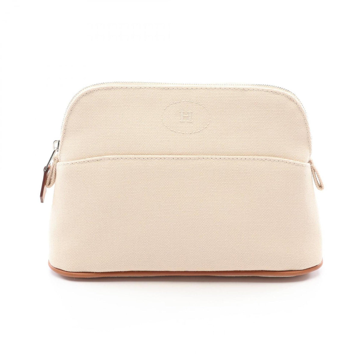 Hermes Ivory Natural Canvas Leather Pouch (Pre-Owned)