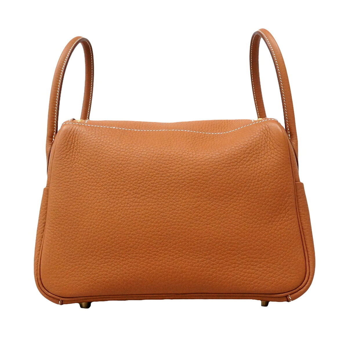 Hermes Gold Taurillon Clemence Leather Handbag (Pre-Owned)