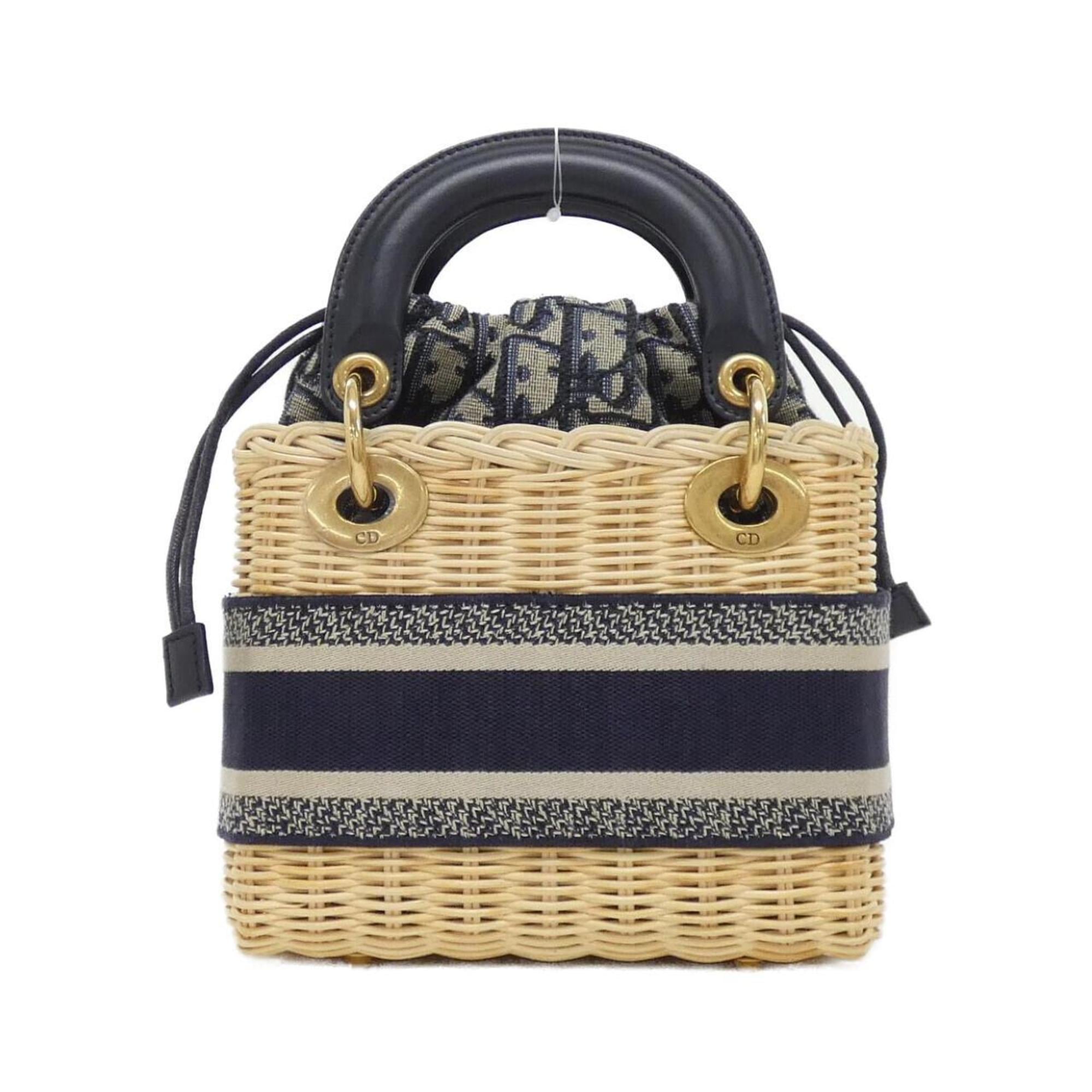 Christian Dior Blue Multi-Color Canvas Handbag (Pre-Owned)